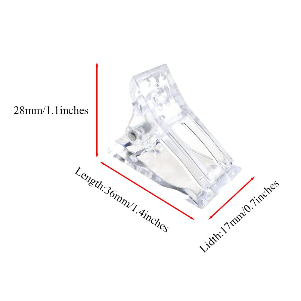 HAHIYO 5Pcs Clear Plastic Nail Tips Clips for Poly Gel Nail Extensions - Quick Building UV/LED Builder Clamps for DIY Nail Art, Manicure & Salon Use - Perfect for Home Nail Studio & Professional Nail Designs