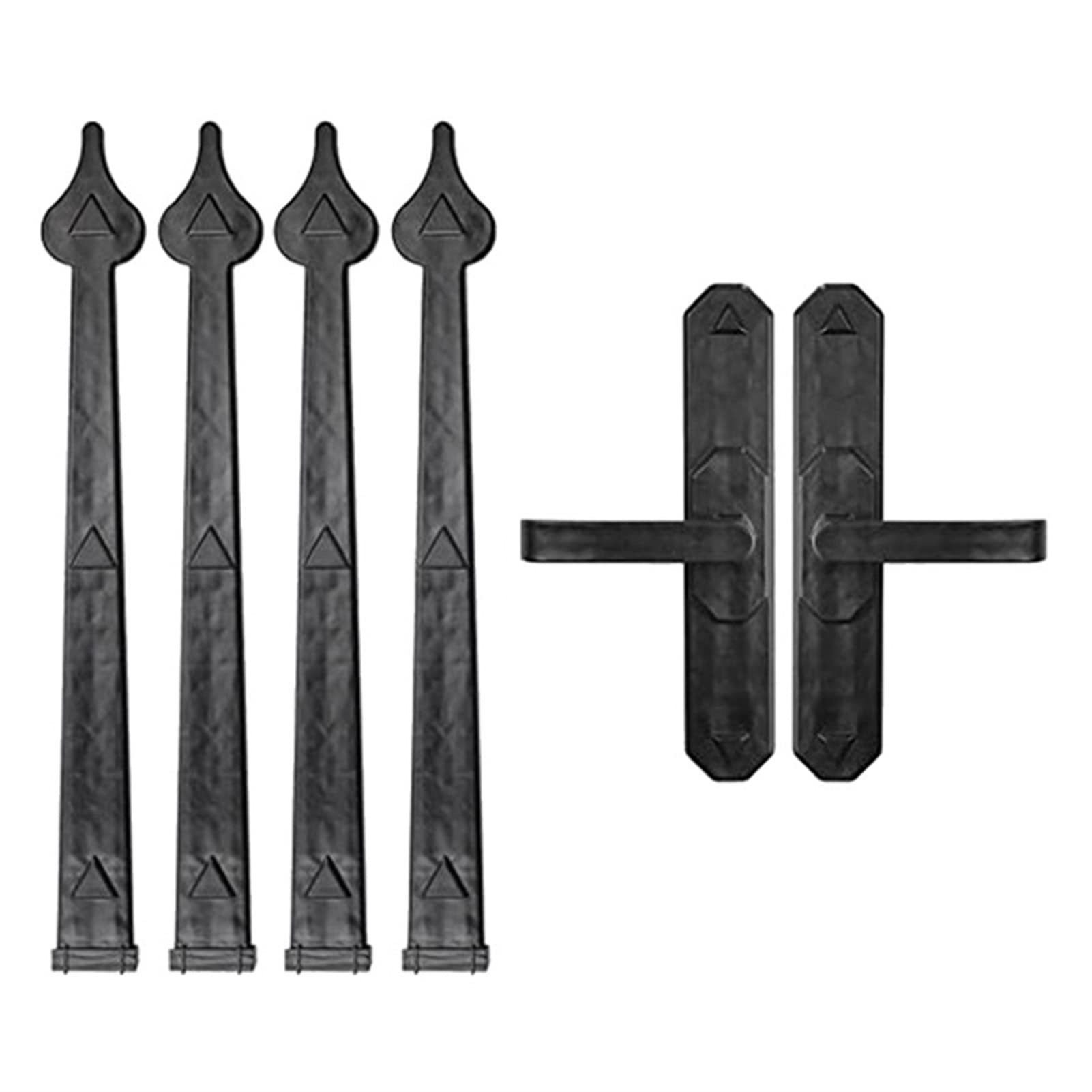 6Pcs Magnetic Garage Door Hardware Kit - Decorative Black Iron Hinges & Handles Set for Barn, Shed, and Garage Doors - Rustic Style for Home & Outdoor Use