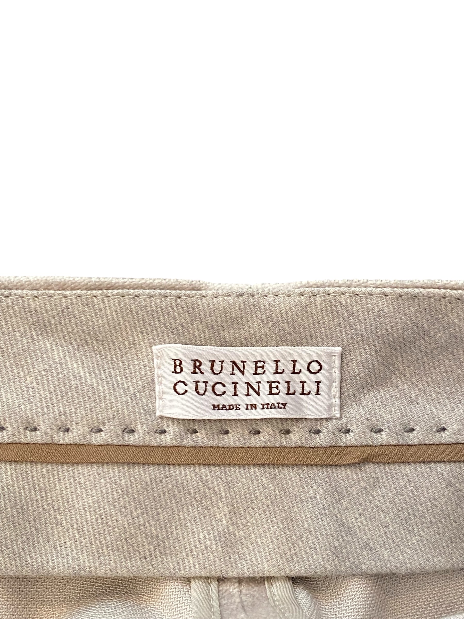 Brunello Cucinelli Beige Wide Leg Velvet Pants Women's Size IT 42 / US 6 - Elegant & Comfortable Velvet Trousers for Work, Party & Evening Events
