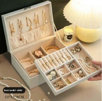 3 Layer Waterproof Jewelry Organizer Box for Necklaces & Rings | Travel-Friendly Storage Case | Perfect for Travel, Home, and Gift Giving
