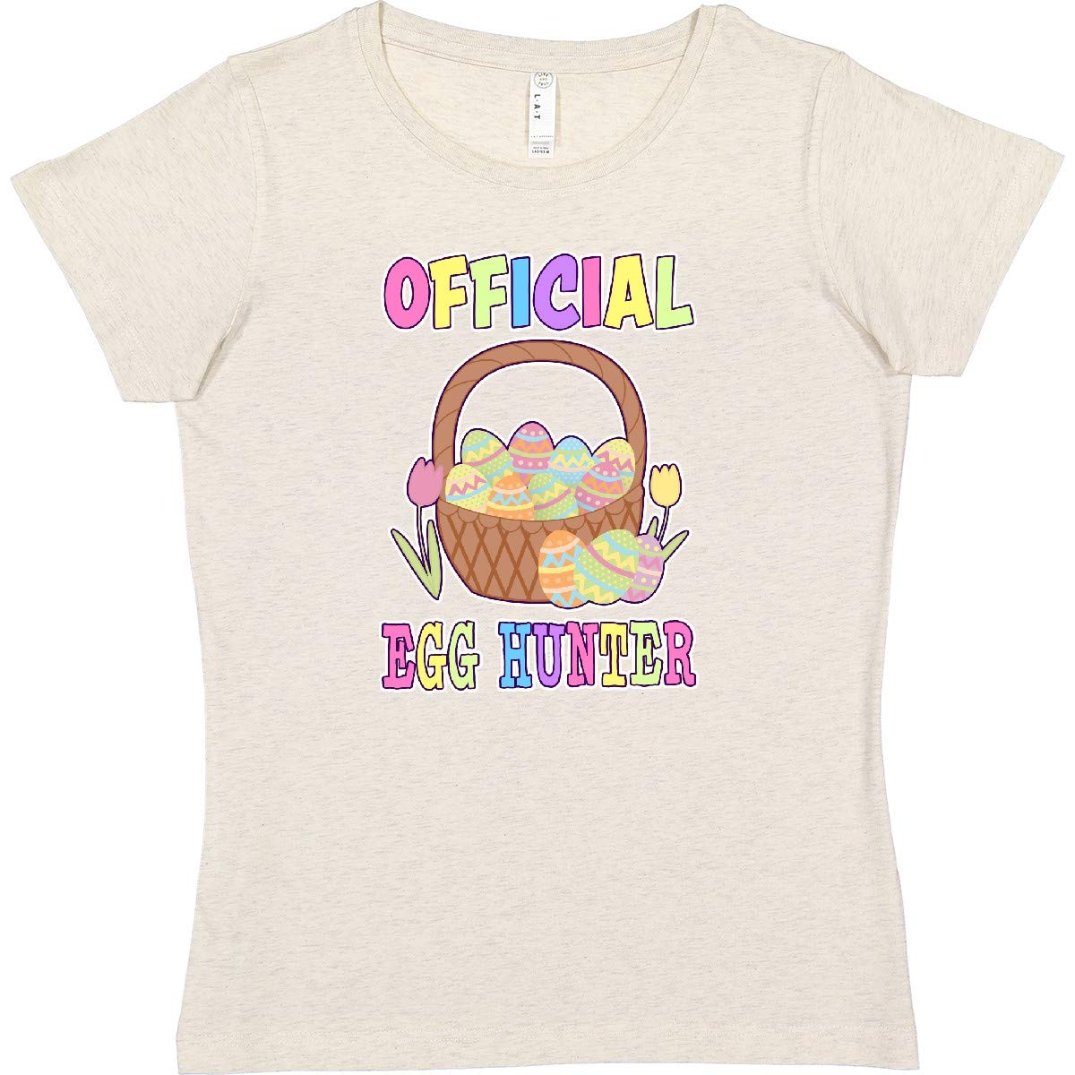 Inktastic Official Egg Hunter with Easter Basket and Eggs Women's T-Shirt - Funny Easter Graphic Tee for Women, Cute Spring Holiday Outfit - Perfect for Easter Egg Hunts, Family Gatherings & Festive Celebrations