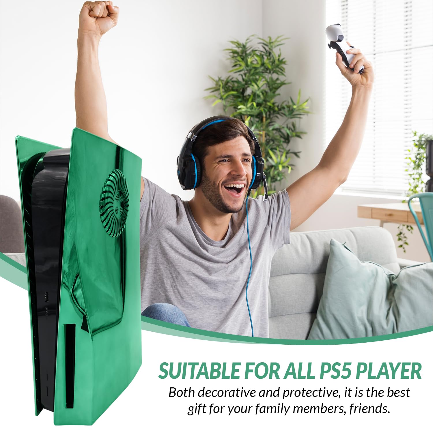 MatoSan® PS5 Faceplate for Disc Edition - Black PS5 Cover Panel & Skin Accessories for PlayStation 5 | Side Plates Replacement | Gaming Console Protection & Customization | Perfect for Home Entertainment & Gaming Setup
