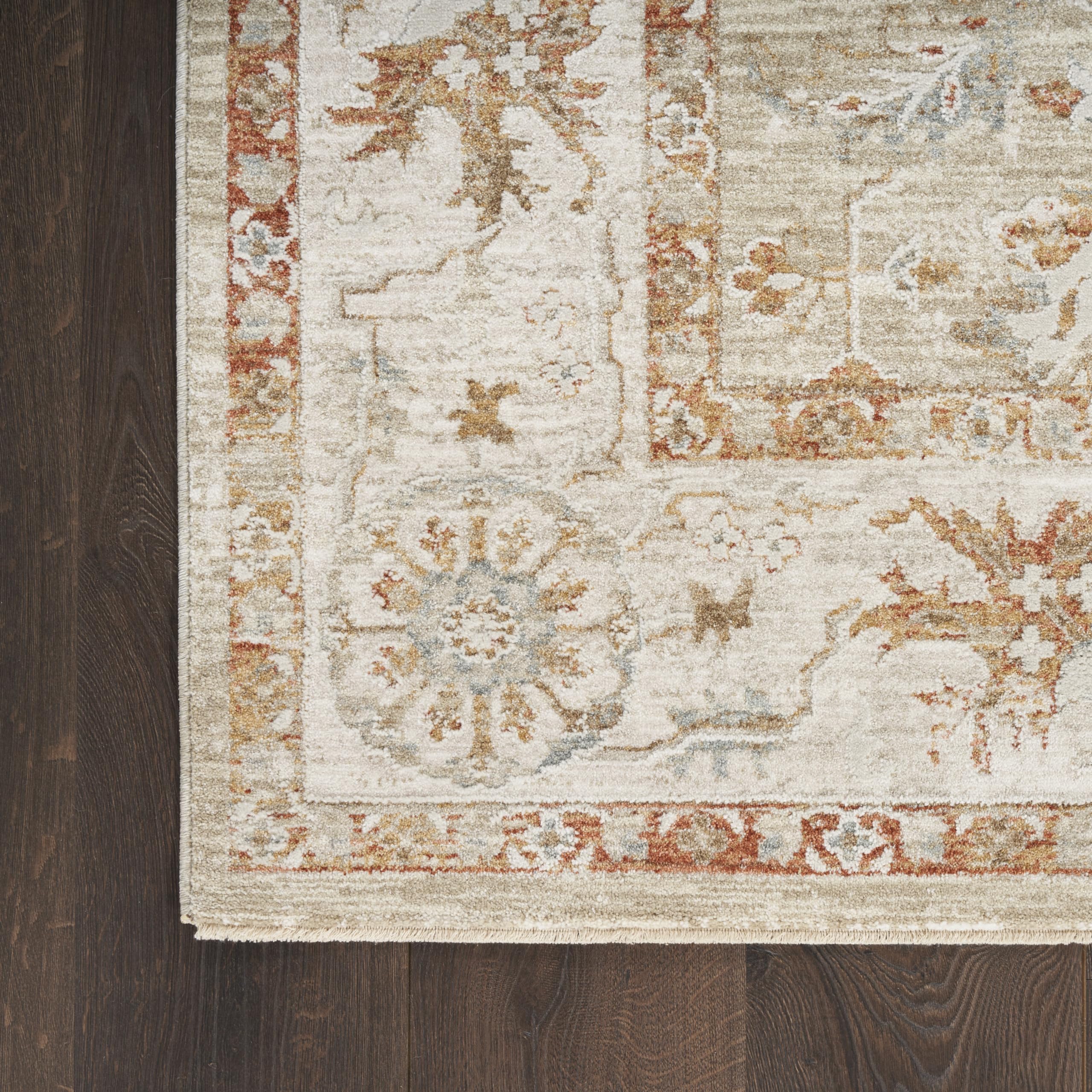 Nourison Asher Sage Ivory 4' x 6' Area Rug - Easy Clean, Non-Shedding, Stain Resistant - Perfect for Bedroom, Living Room, Dining Room & Kitchen Decor | Soft & Durable for High Traffic Areas