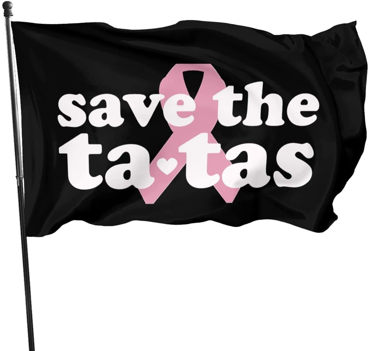 Save The Tatas Breast Cancer Awareness Outdoor Flag - Custom Polyester Garden Flag for Yard, Porch, Indoor Home Decor - Perfect for Fundraising Events & Supportive Home Displays