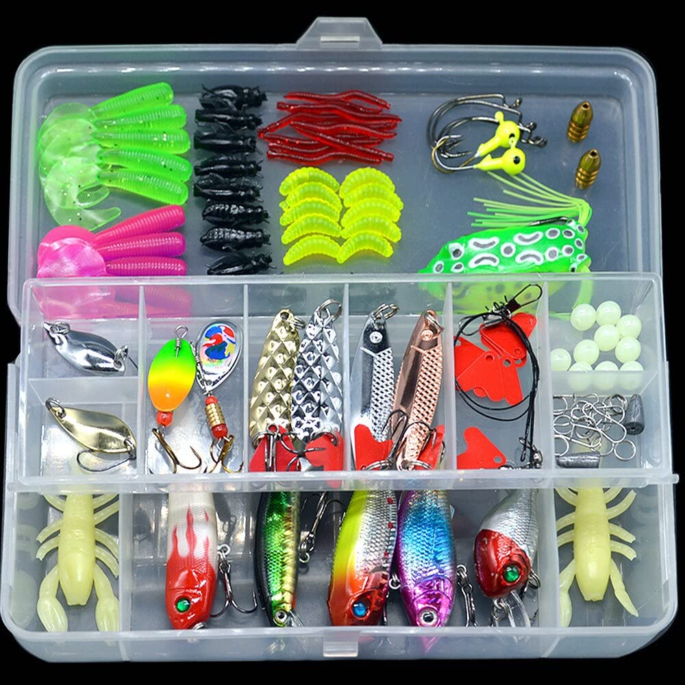 **20pcs Multi-Colored Fishing Lure Kit - Soft & Hard Baits, Wobblers, Minnows, Jigs, Spoons & Crankbaits for Freshwater & Saltwater Fishing - Perfect for Bass, Trout & Walleye**
