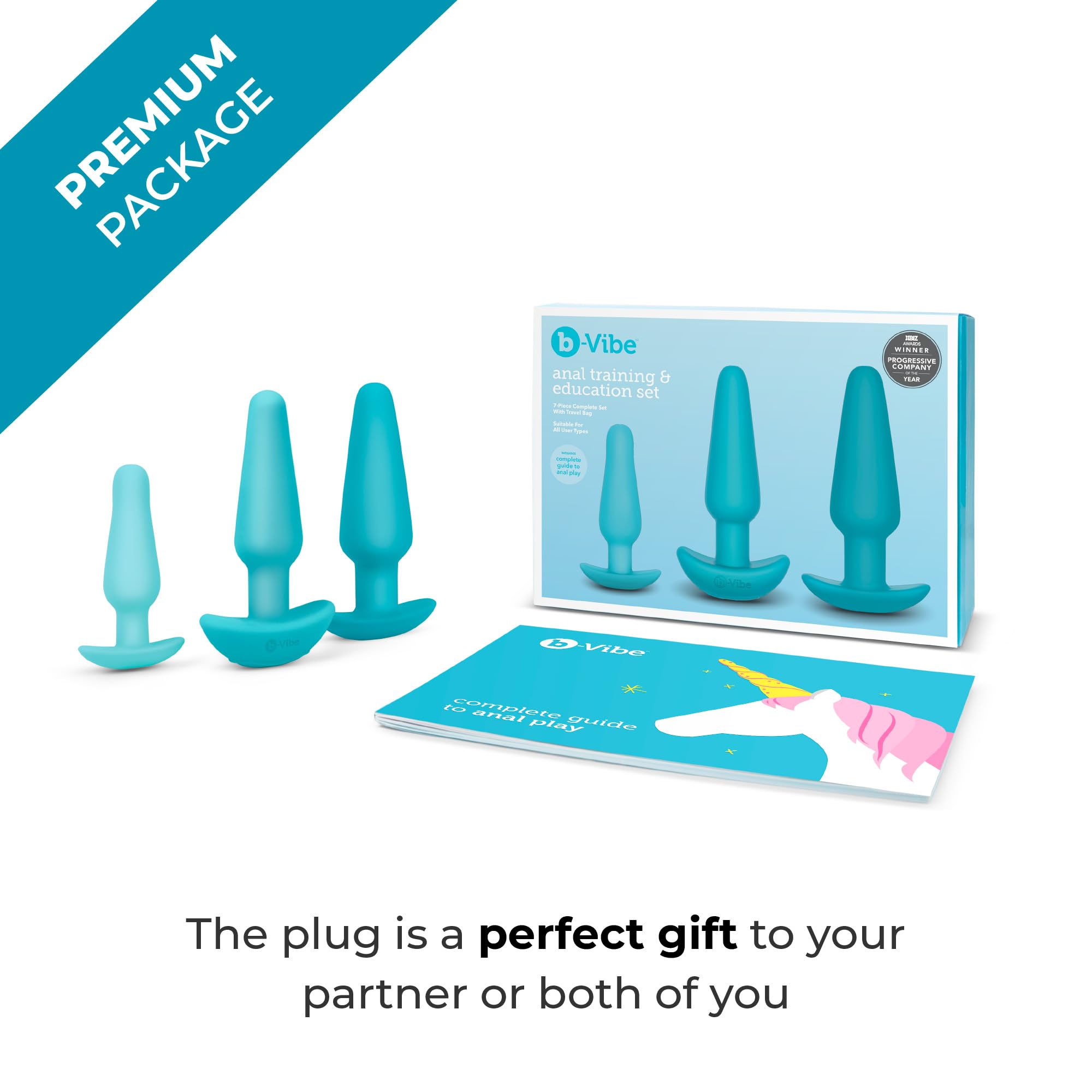 b-Vibe Anal Training Plug Set for Couples - Premium Adult Sex Toy for Anal Stimulation & Education | Perfect for Beginners, Couples Play & Solo Exploration | Enhance Intimacy & Sexual Wellness