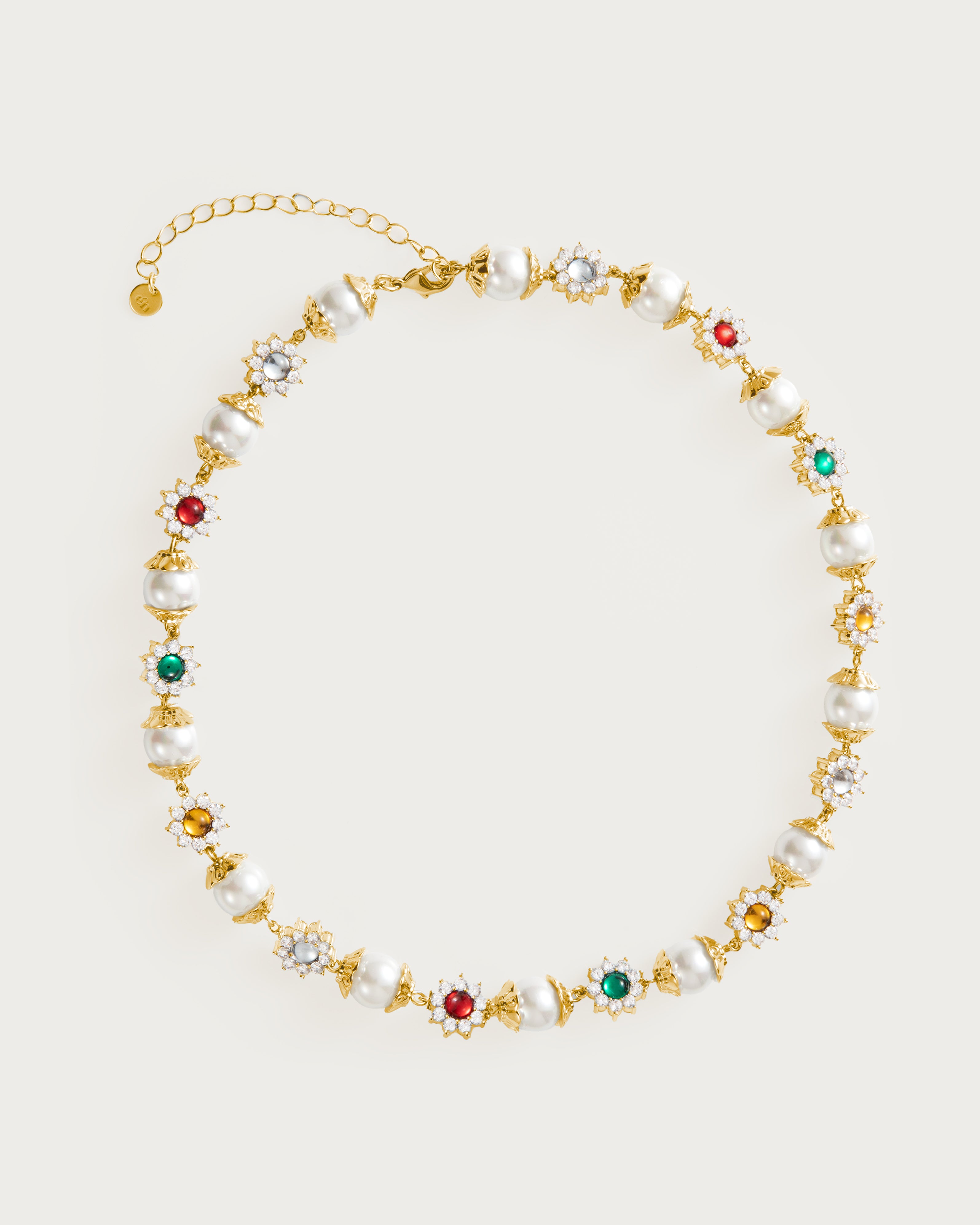 Elegant Daisy Pearl Necklace for Women - Freshwater Cultured Pearls, 18K Gold Plated, Adjustable Length - Perfect for Weddings, Parties & Everyday Wear