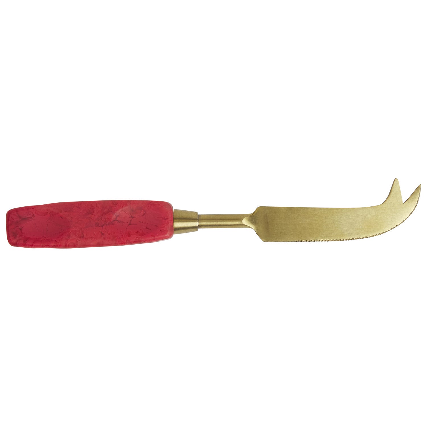 Premium Stainless Steel Cheese Knife with Raspberry Handle - Perfect for Cheese Boards, Charcuterie Platters & Gourmet Entertaining