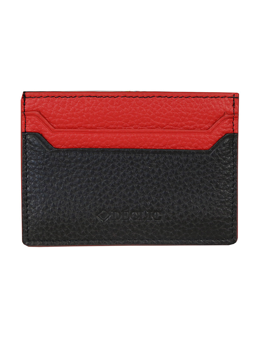 DÉCLIC Block Reverse RFID Blocking Credit Card Wallet - Slim Minimalist Bifold Wallet for Men & Women (Black & Red) | Perfect for Travel, Business & Everyday Use