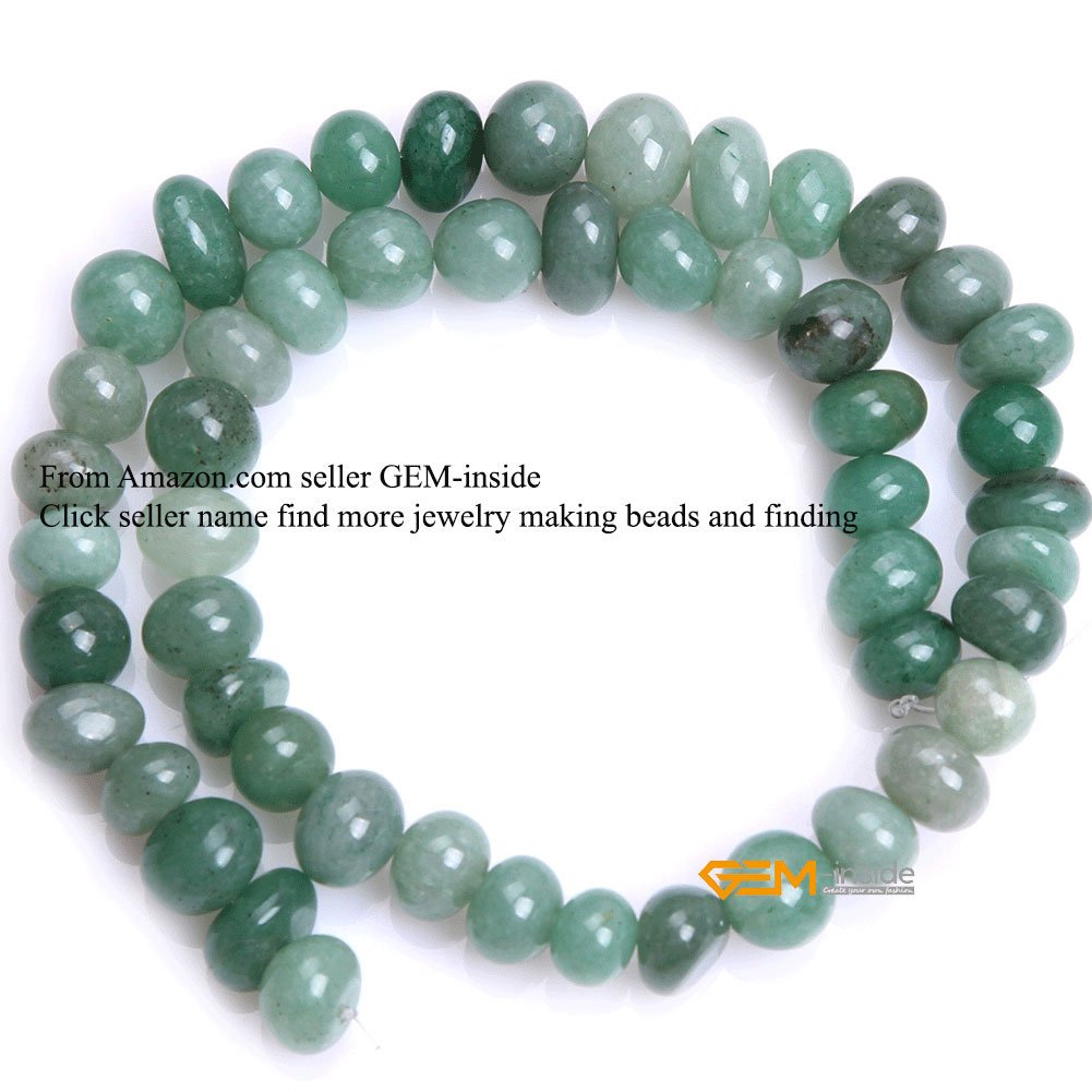 Natural Green Aventurine Gemstone Loose Beads for Jewelry Making - Potato Shape 8-10x12-14mm - Energy Healing Stones for DIY Bracelets, Necklaces & Spiritual Crafts