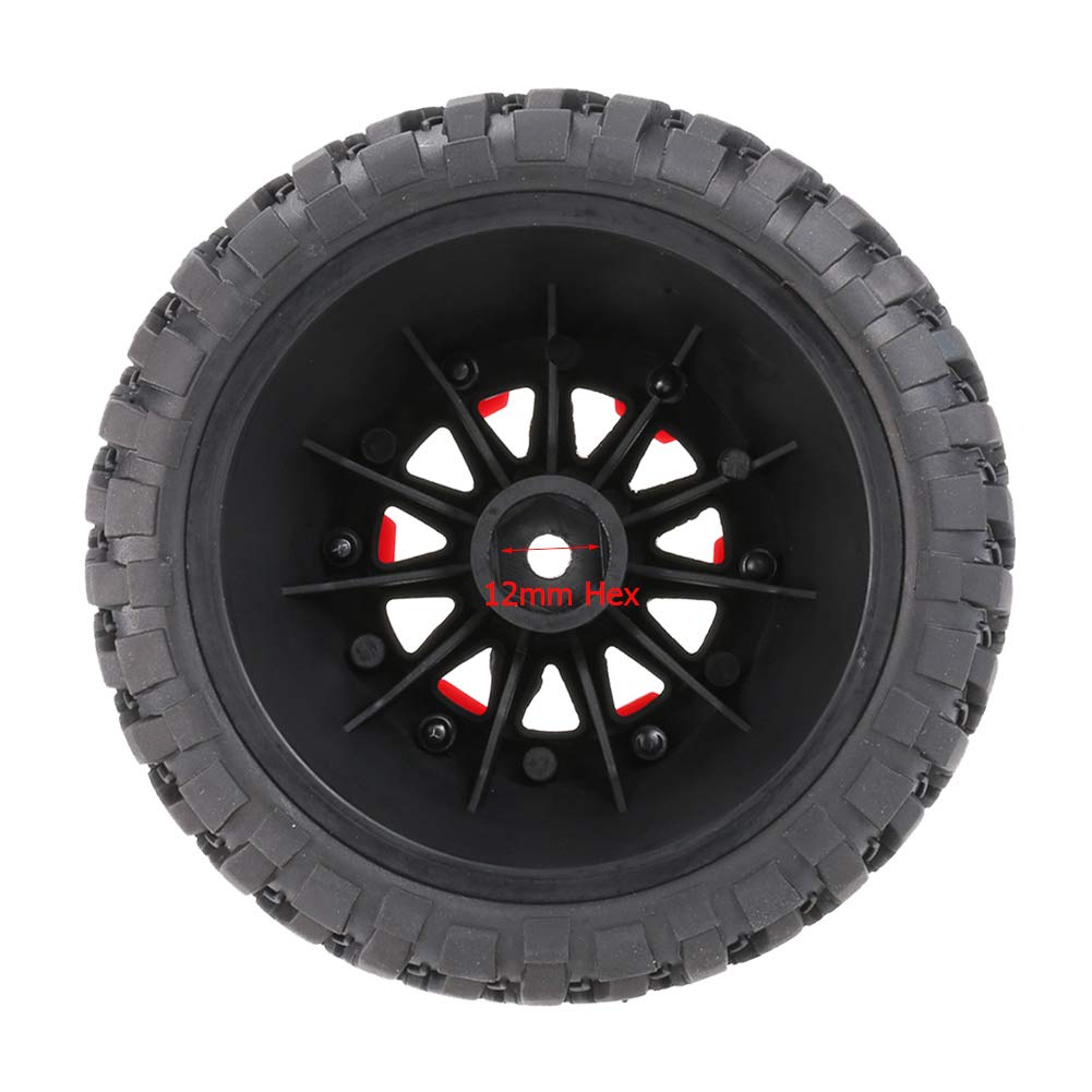 110mm Off-Road Tires and Wheel Rims Set for 1/10 Scale RC Short Course Trucks - Compatible with Traxxas Slash, Redcat Blackout - Perfect for Racing, Bashing & Off-Road Adventures