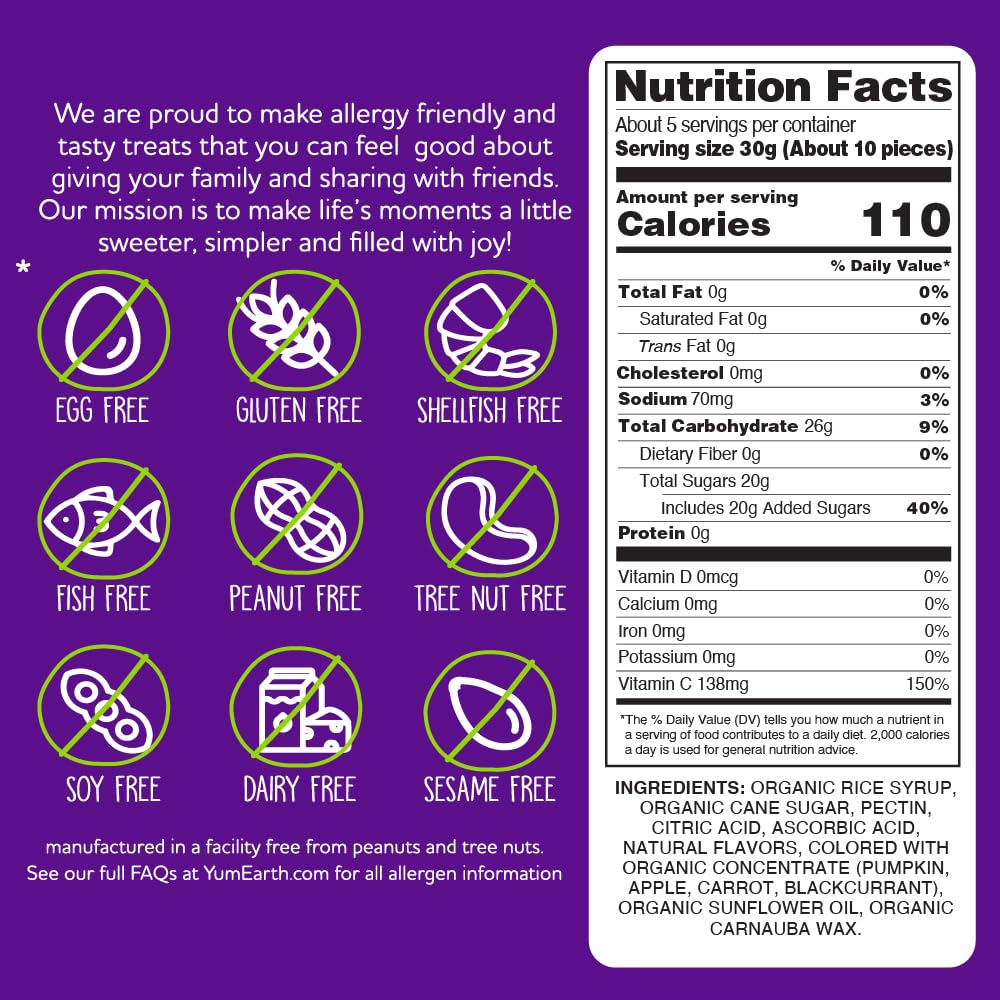 YumEarth Organic Fruit Snacks, 5oz (Pack of 6) - Gluten Free, Vegan, Non-GMO, Allergy Friendly, No Artificial Flavors or Dyes - Healthy Kids Snacks for Lunch Box, School, Travel & On-The-Go