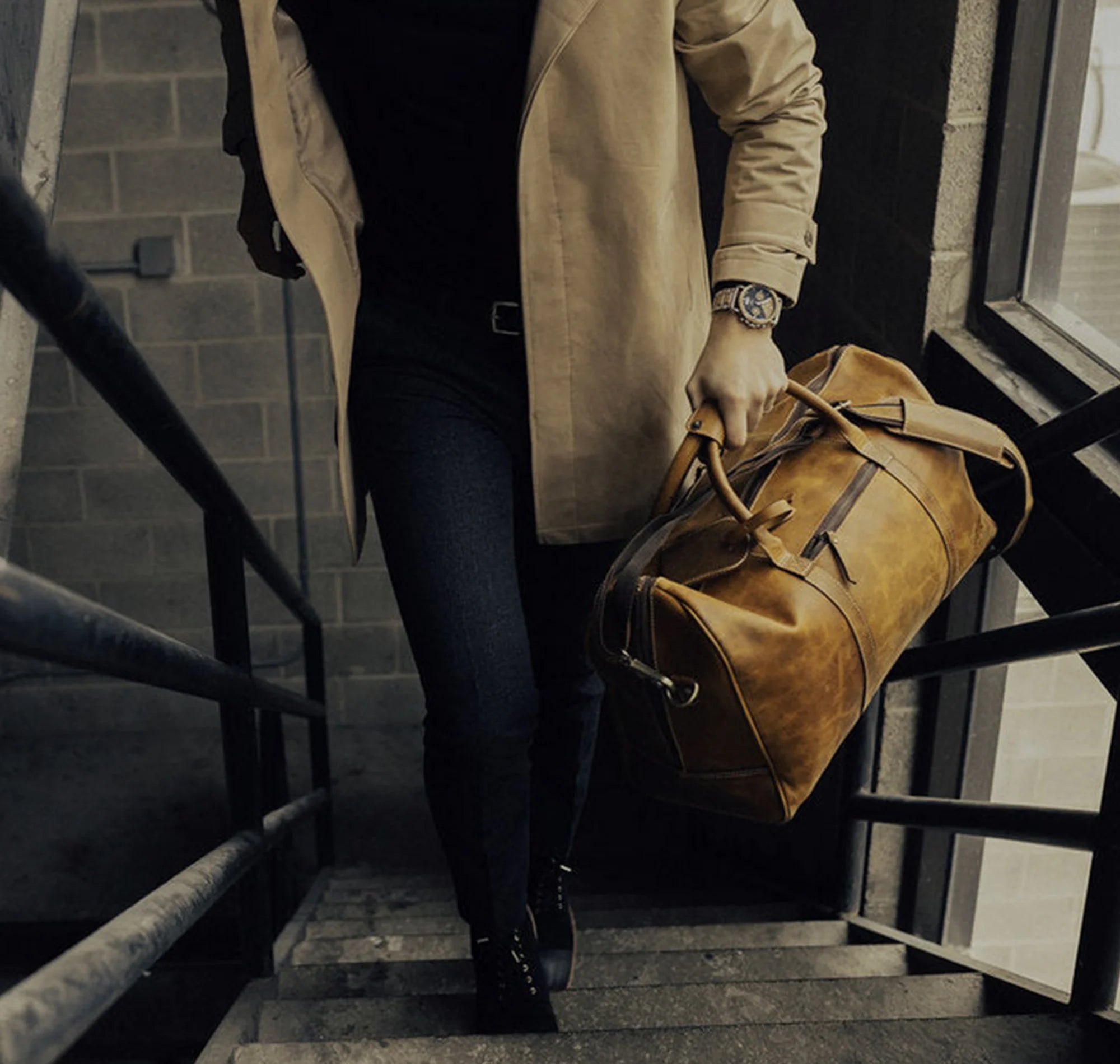Premium Sasha Travel Duffle Bag for Men & Women - Waterproof Carry-On Duffel with Shoulder Strap (Brown) - Perfect for Gym, Weekend Trips & Air Travel