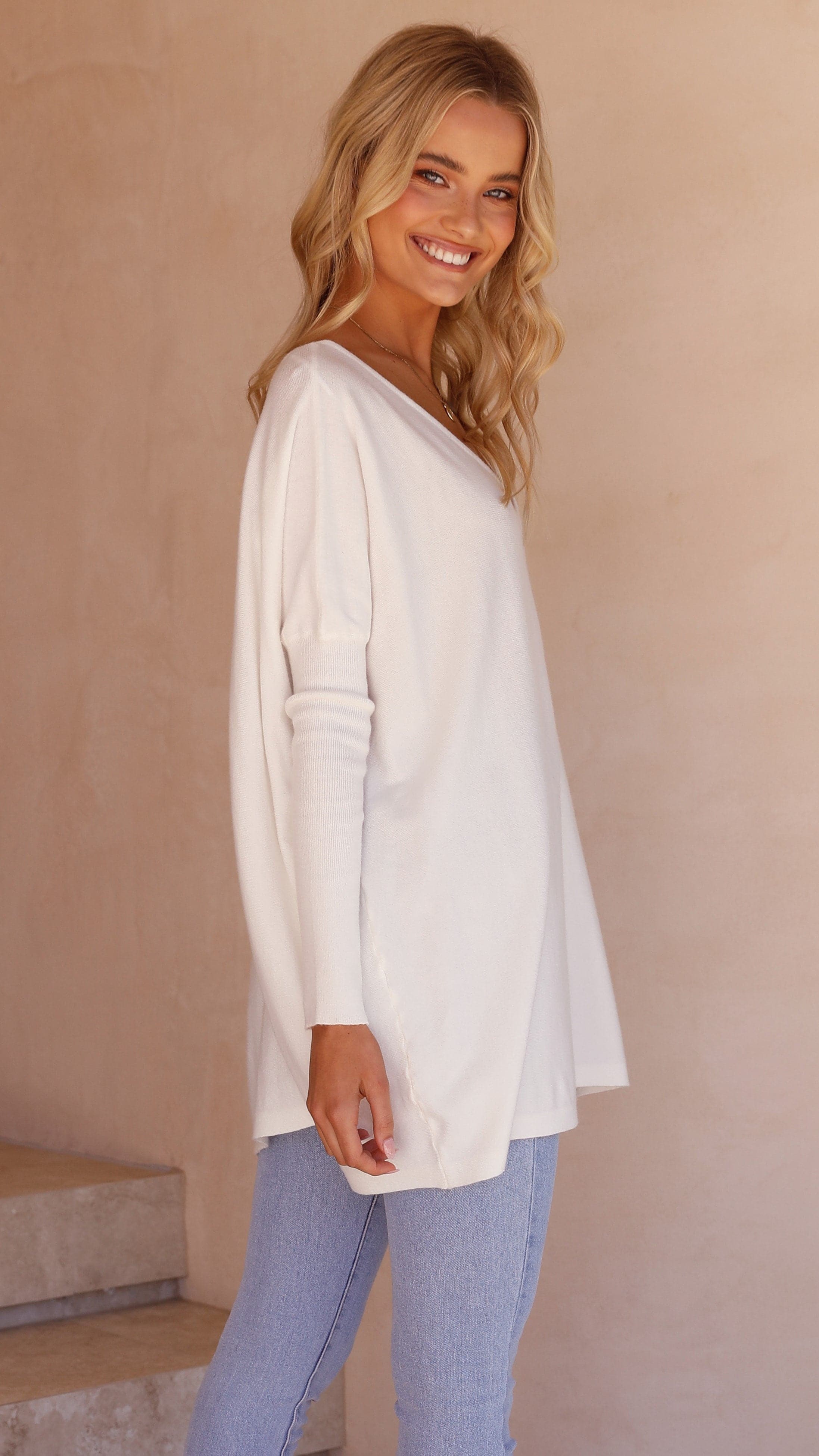 Amalia Knit Top Women's White Casual T-Shirt - Perfect for Everyday Wear, Office & Outings