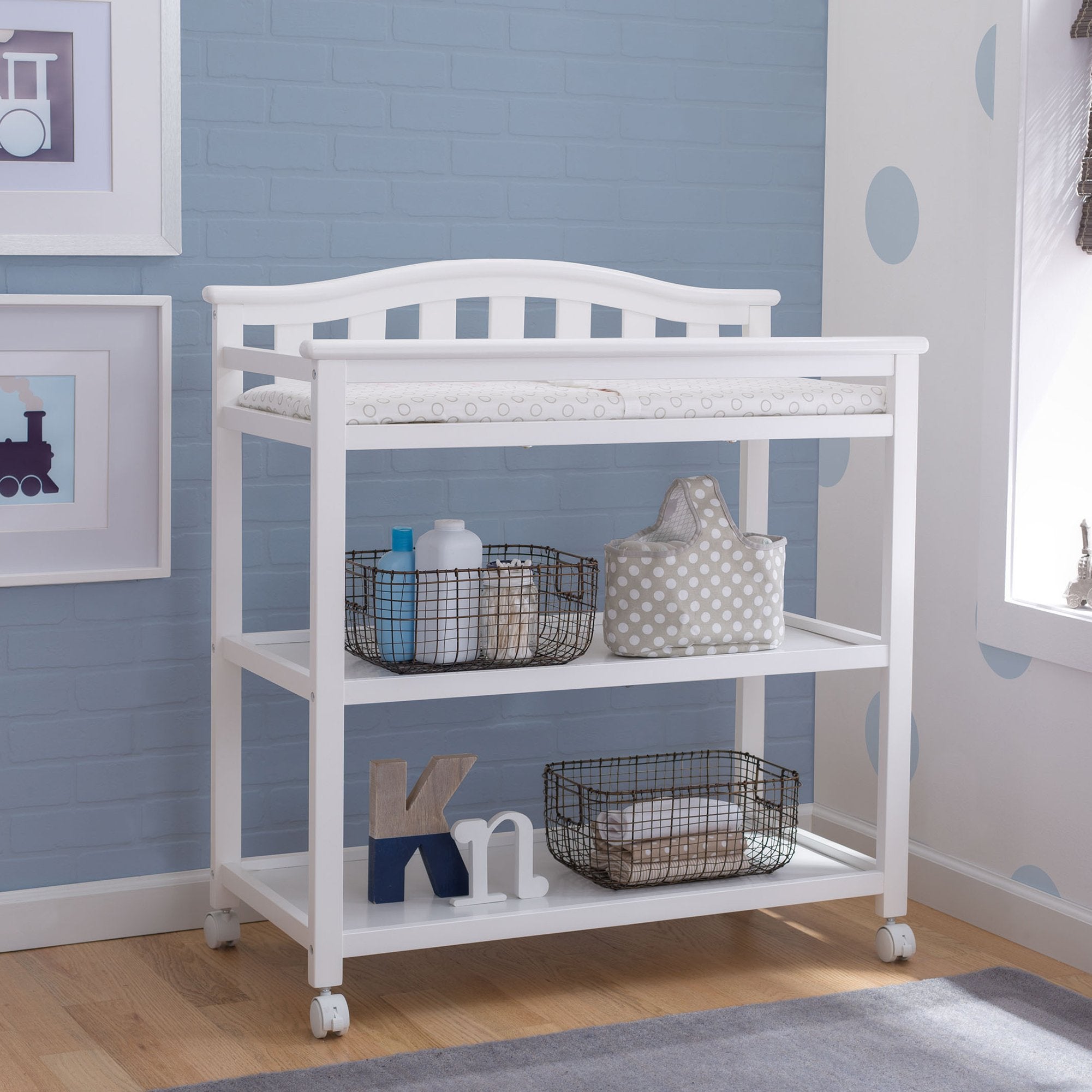 Baby Changing Table with Safety Straps - Waterproof & Portable Diaper Station for Nursery, Travel & On-the-Go Parenting - Perfect for Newborns & Toddlers