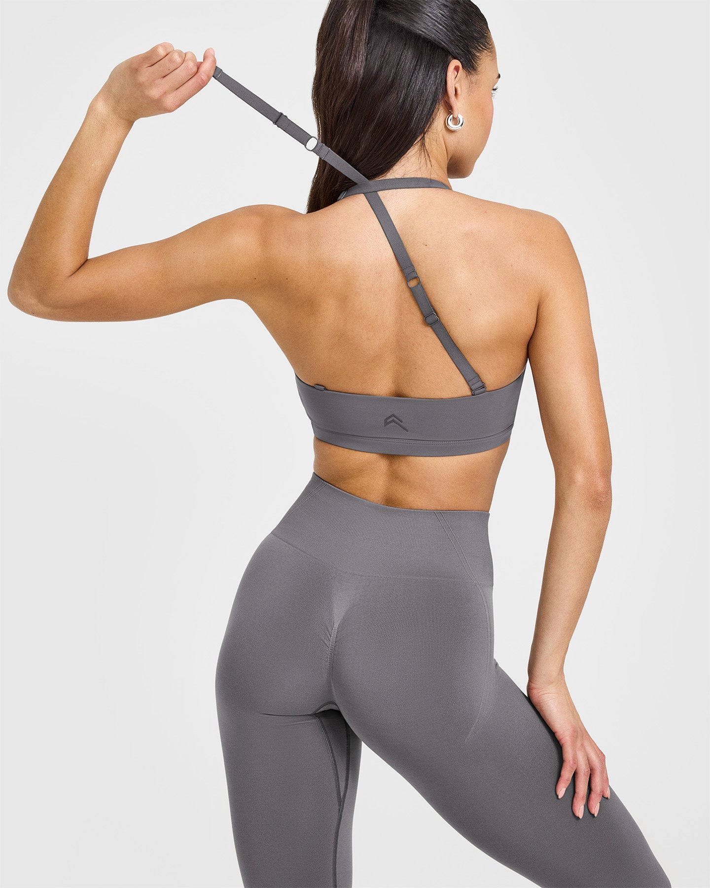 High Support Unified Twist Sports Bra for Women - Breathable Ash Grey Workout Top for Running, Yoga & Gym