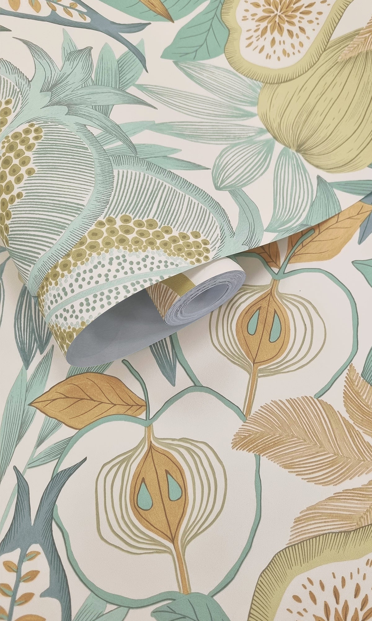 Blue Vibrant Botanical Foliage Wallpaper R9612 - Peel and Stick Removable Wallpaper for Bedroom, Living Room, Nursery & Office Decor