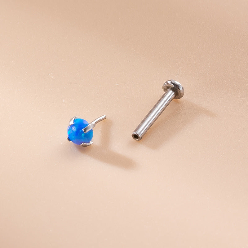16G AB Zircon Flat Back Cartilage Earrings for Helix, Tragus & Conch Piercing | Hypoallergenic Surgical Steel Body Jewelry | Perfect for Everyday Wear & Special Occasions