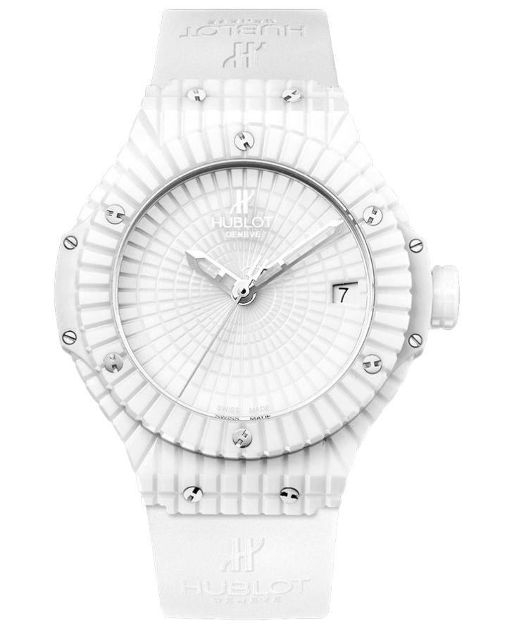 Hublot Big Bang 41mm White Ceramic & Rubber Men's Luxury Watch - Perfect for Business, Formal Events & Special Occasions