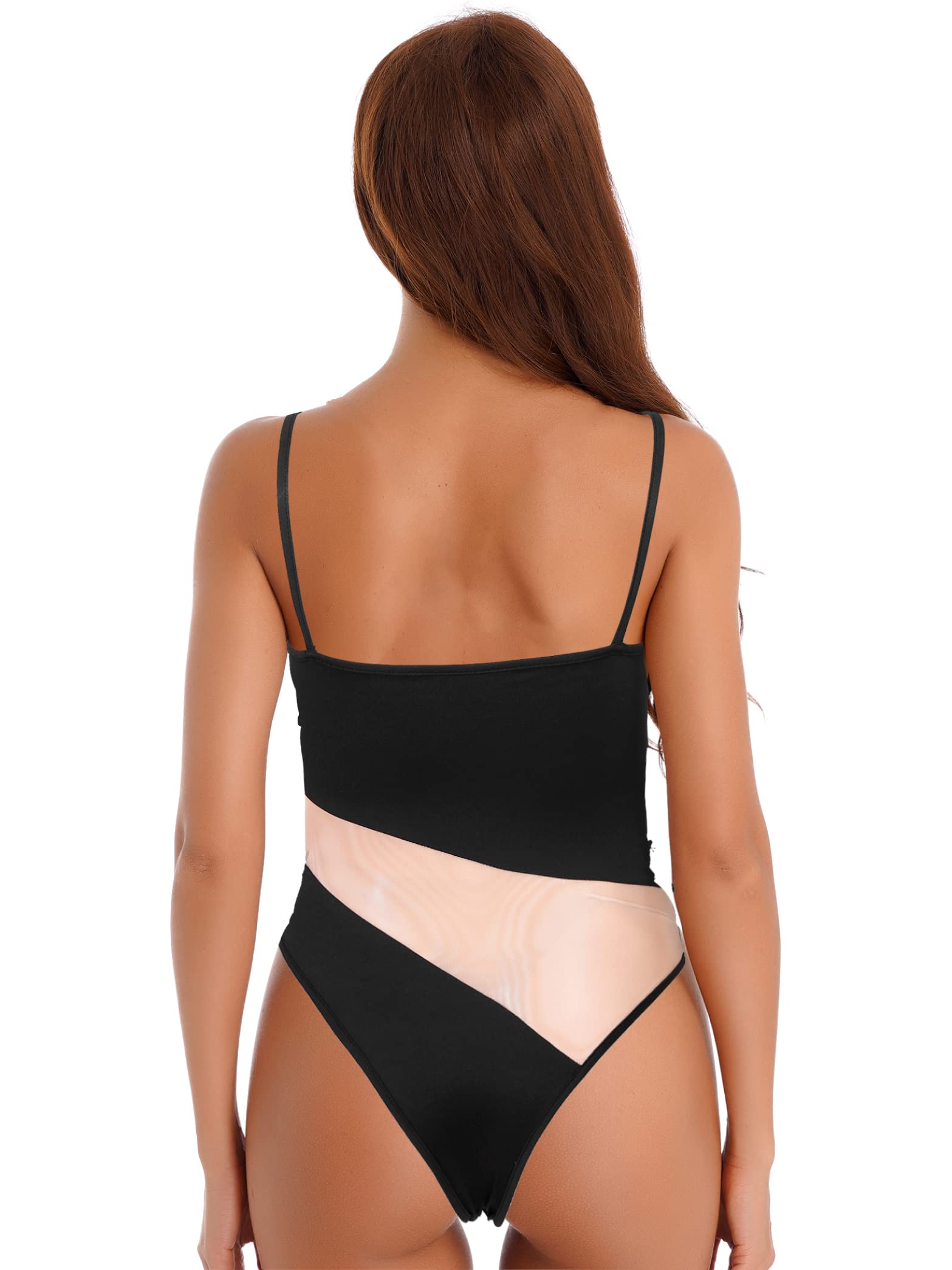 Women's One Shoulder Tummy Control One Piece Swimsuit - Sexy Mesh Bathing Suit for Beach, Pool & Vacation | Plus Size Swimwear for Women