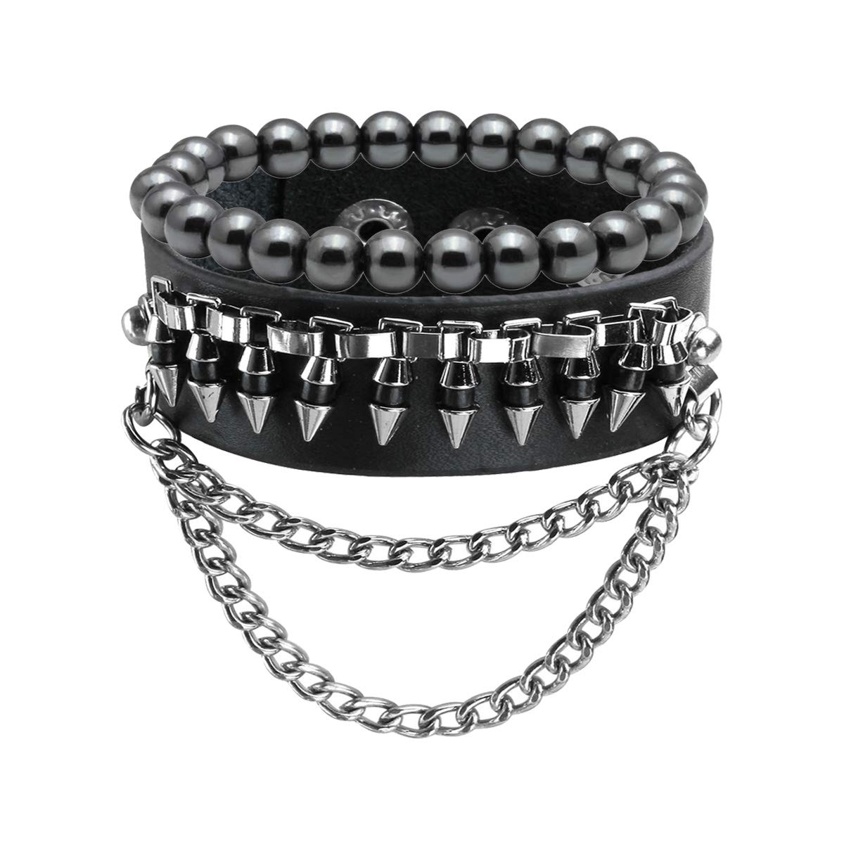 Eigso Custom Constellation Leather Bracelets for Men & Women - Punk Zodiac Wristbands with Studs & Rivets | Perfect for Gift Giving, Fashion Accessories & Astrology Lovers