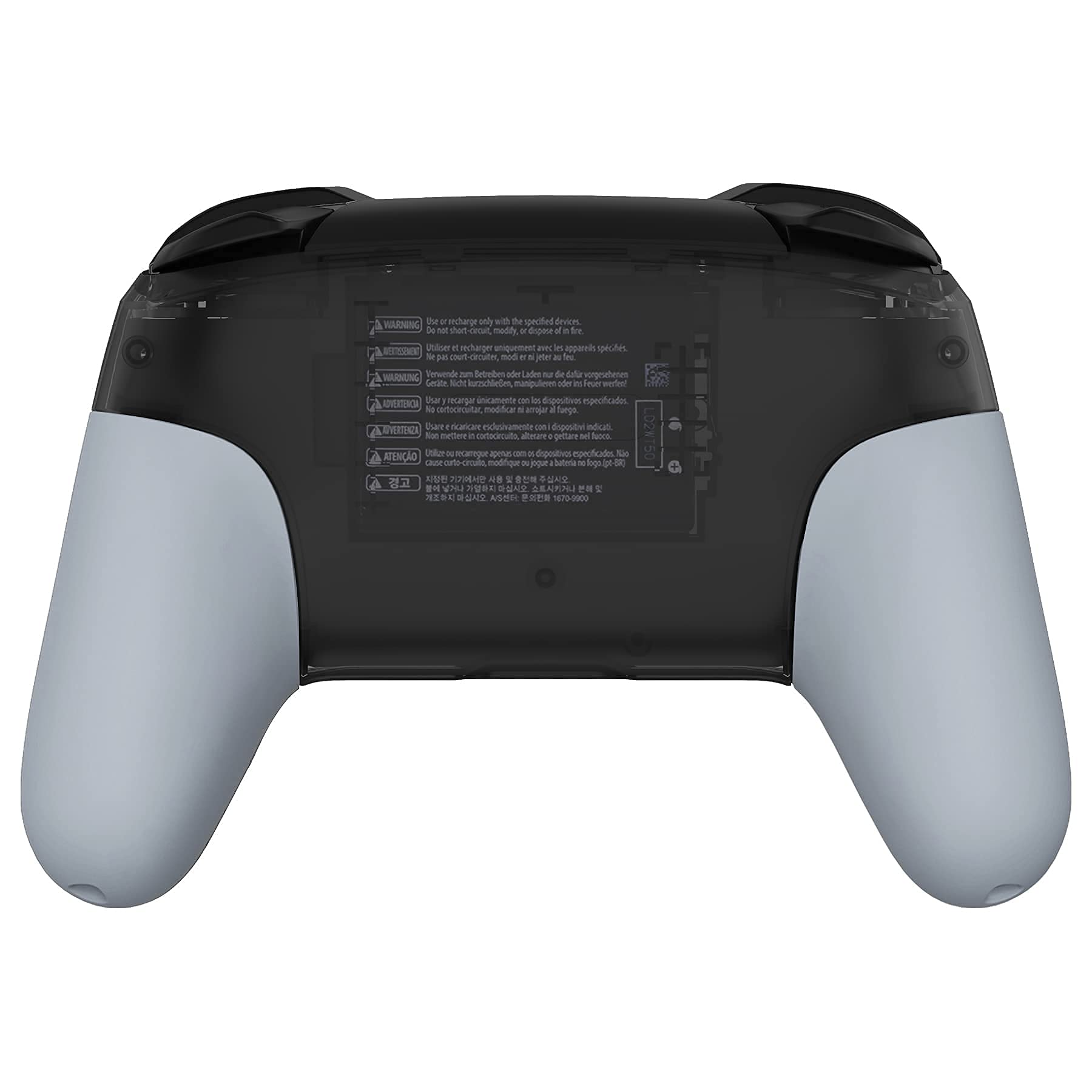 eXtremeRate New Hope Gray Replacement Handle Grips for Nintendo Switch Pro Controller - DIY Custom Hand Grip Shell Kit (Controller Not Included) | Perfect for Gaming, Customization & Comfort Enhancement