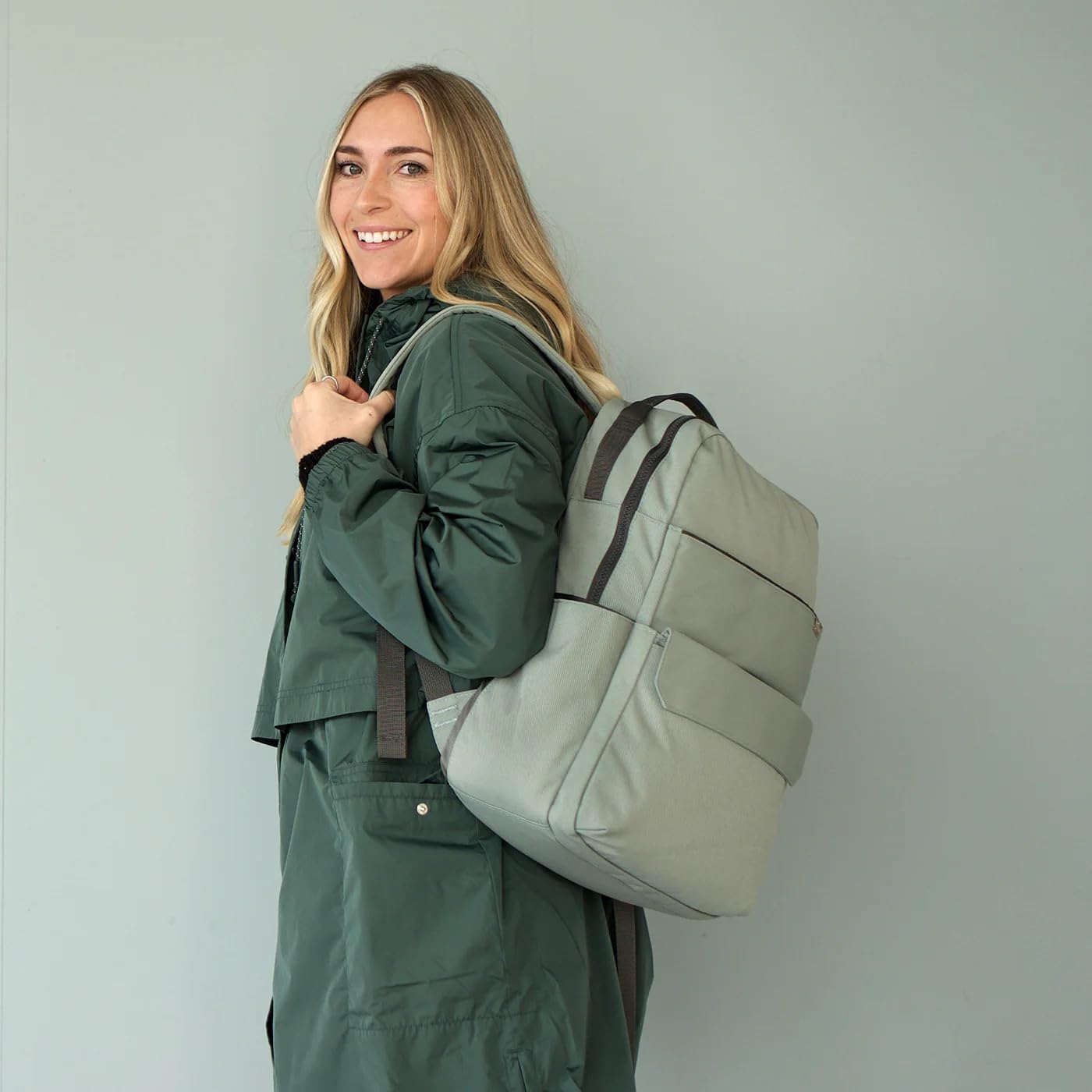 RED ROVR Roo Backpack - Lightweight Diaper Bag with Changing Pad, Large Capacity Multifunctional Travel Backpack for Parents | Water Resistant with Multiple Pockets | Perfect Gift for Mom & Dad in Sage Green | Ideal for Daycare, Travel, and Outdoor Adventures