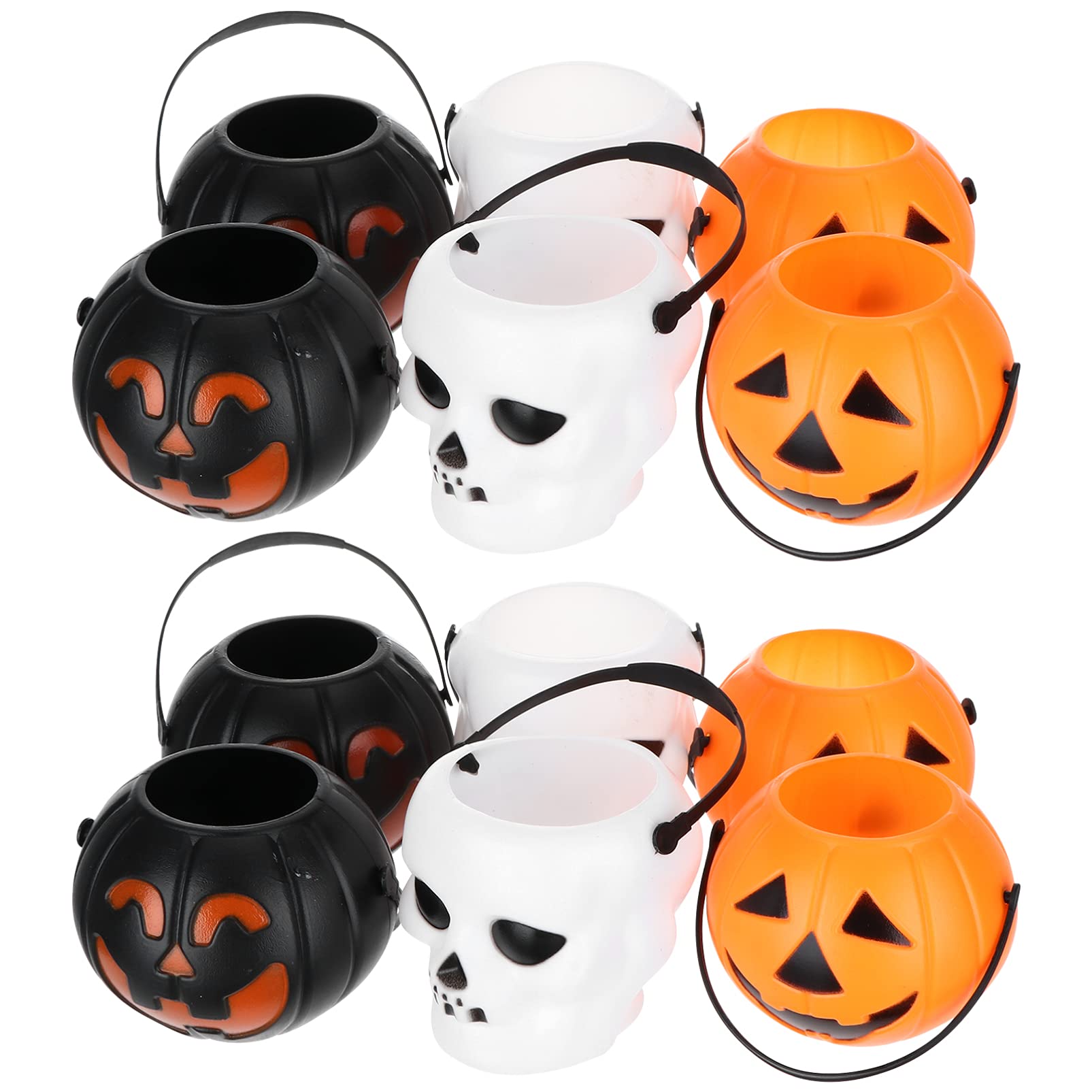 18pcs Halloween Pumpkin Bucket Trick or Treat Candy Pail with Handle - Mini Candy Goody Bags for Kids Party, Halloween Decorations & Candy Storage - Perfect for Trick-or-Treating, Classroom Parties & Fall Festivals