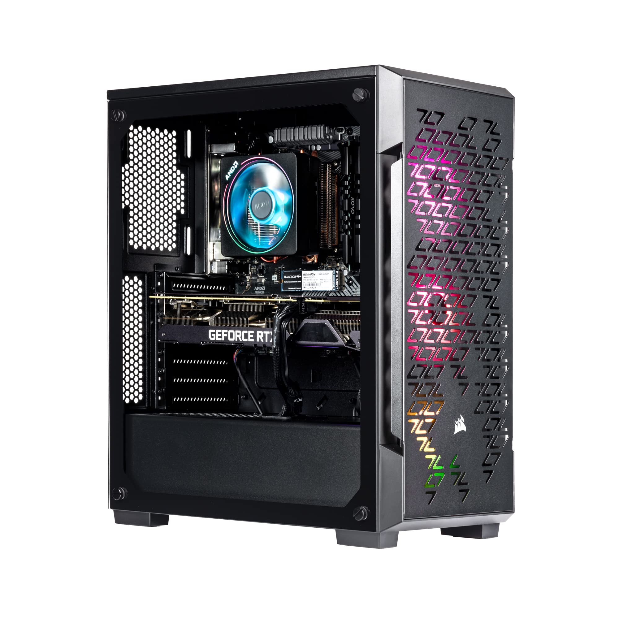 Velztorm Fultix Custom Gaming PC - AMD Ryzen 5 5500 6-Core, GTX 1660 Super 6GB, 64GB DDR4 RAM, 1TB SSD + 2TB HDD, RGB Fans, Windows 11 | High Performance Desktop Computer for Gaming, Streaming & Content Creation