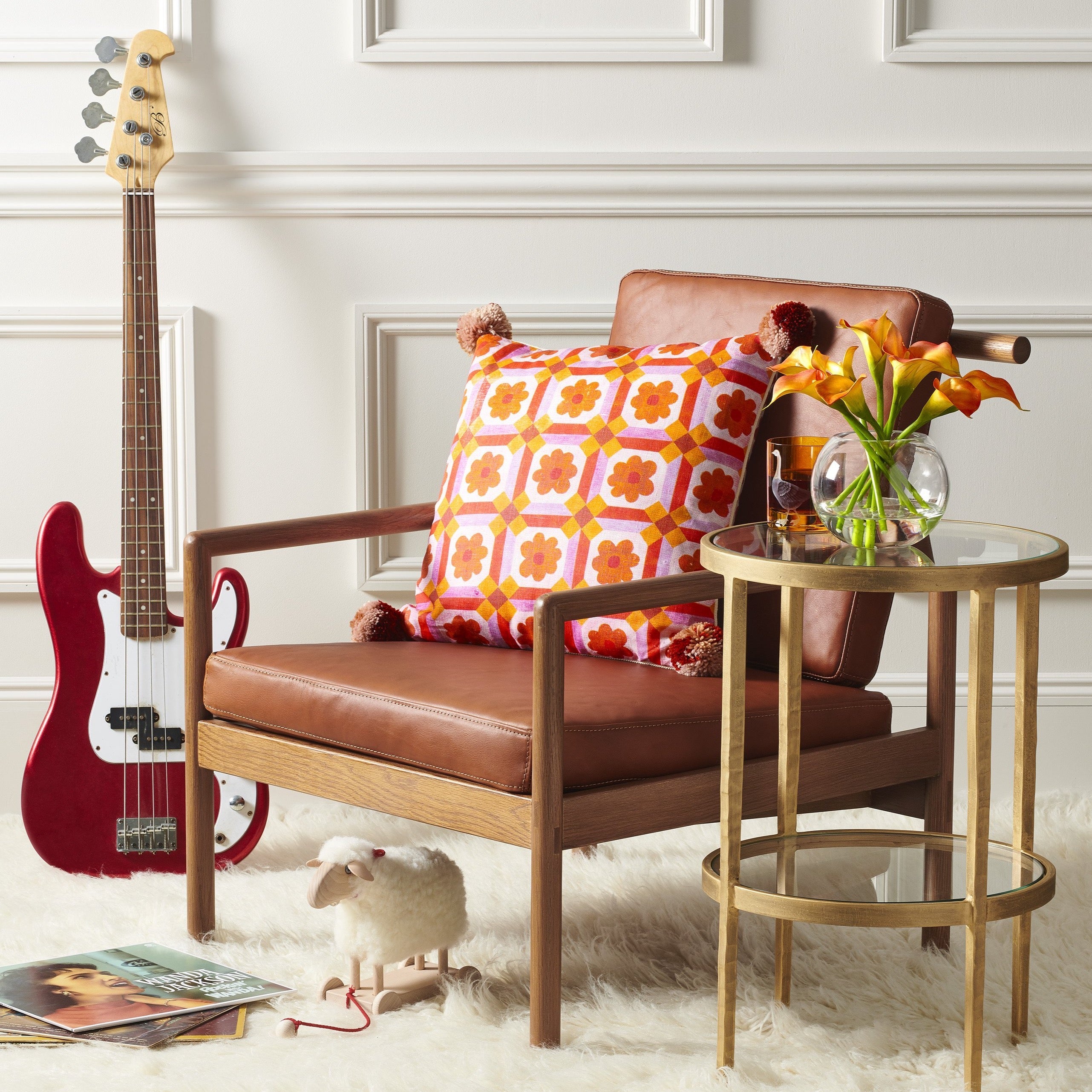 Larson Modern Side Table - Small Accent End Table for Living Room, Bedroom, or Office - Stylish Nightstand with Sturdy Metal Frame & Wooden Top - Perfect for Coffee, Books, or Decor