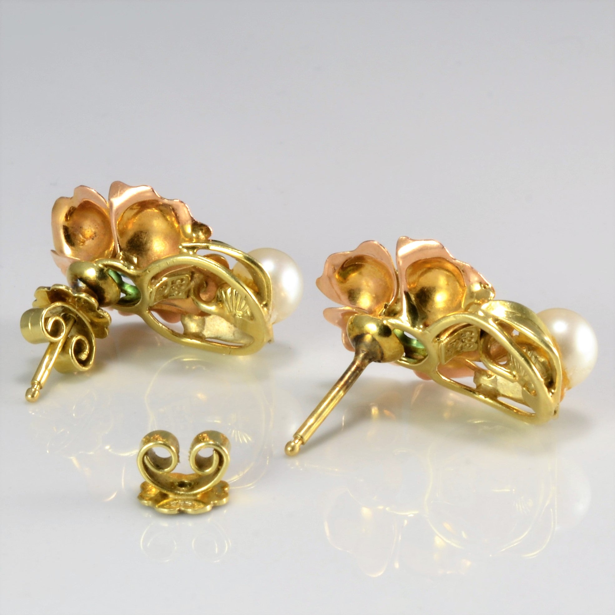 Antique Early 1900s Tourmaline and Pearl Drop Earrings - Vintage Jewelry for Weddings, Parties & Special Occasions