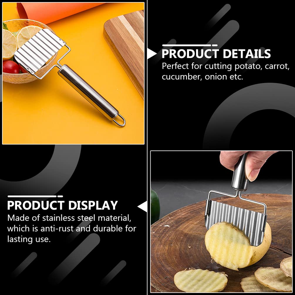DOITOOL 3-Piece Stainless Steel Soap & Vegetable Cutter Set - Potato, Cucumber, French Fry Crinkle Cutter with Ergonomic Handle for Kitchen, Soap Making & Food Prep