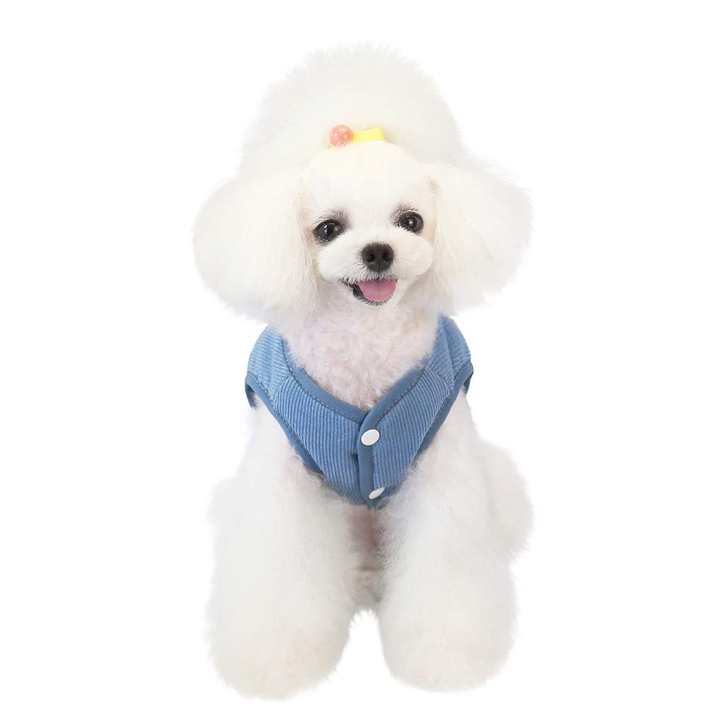 **Watonic Dog Vest - Warm Bear Embroidered Cotton Pet Sweater for Small Dogs | Cozy Winter & Autumn Dog Clothing for Indoor & Outdoor Use**