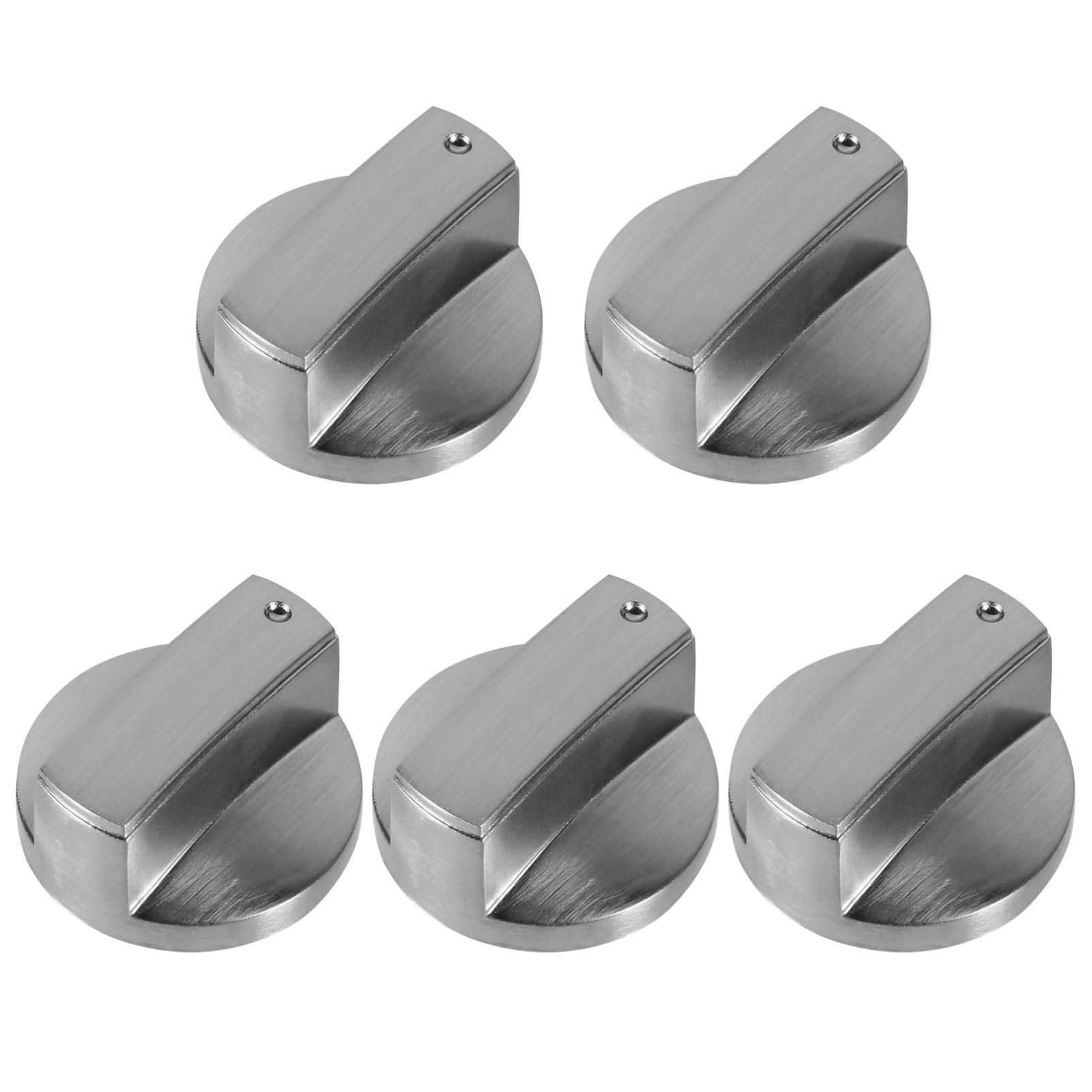 DOITOOL 5-Piece Stainless Steel Stove Top Knobs - Replacement Gas Burner Control Dials for Oven, Cooker & Cookware - Durable Metal Knobs for Easy Temperature Adjustment - Perfect for Kitchen Upgrades & Appliance Repairs