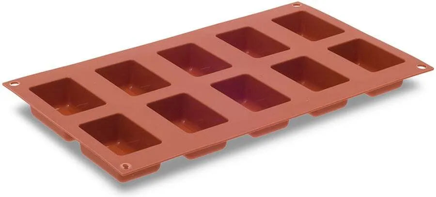 Non-Stick Orange Rectangular Savarin Cake Mold - Perfect for Baking Cakes, Bread, and Pastries at Home or Commercial Use