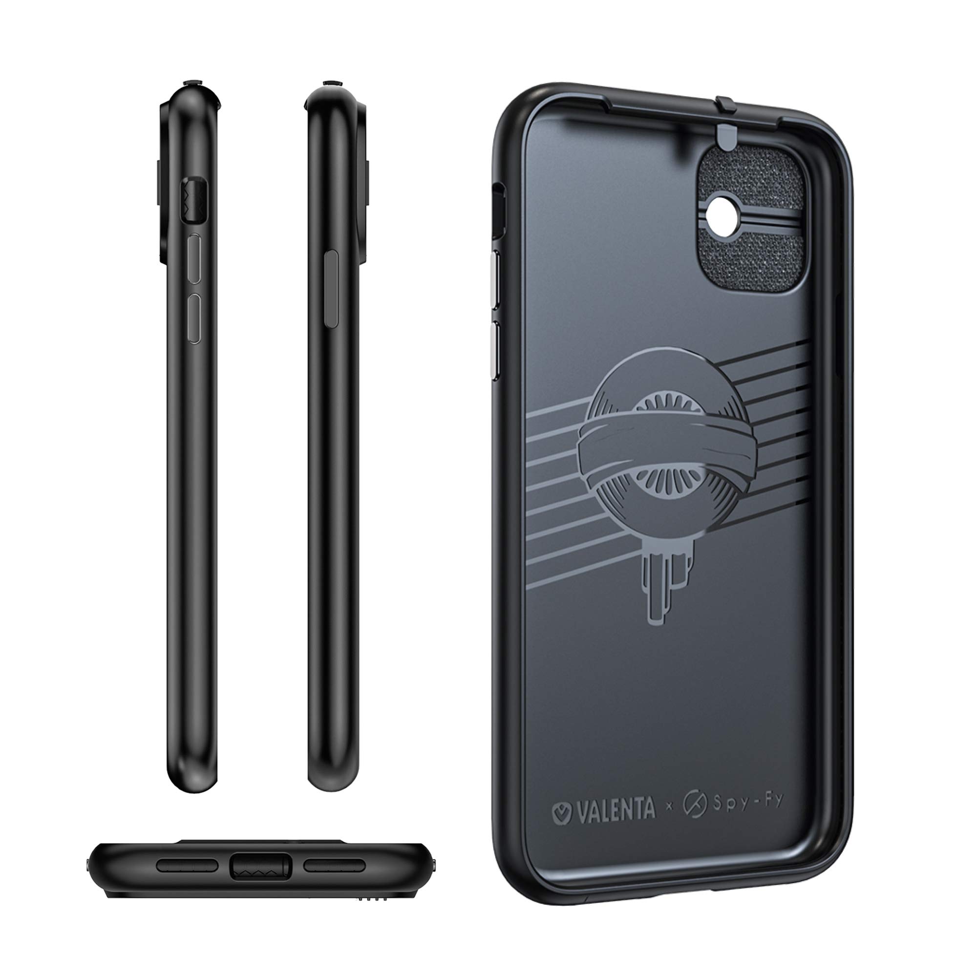 Valenta Black iPhone 12 Pro Case with Front & Rear Camera Covers | 6.1 Inch 6-Foot Drop Proof Protective Cover | Privacy Protection for iPhone 12 Pro (6.1