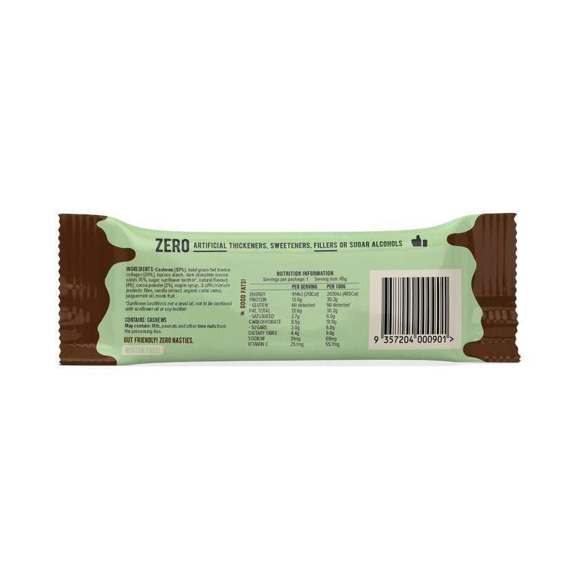 Chief Choc Mint Collagen Protein Bar - Keto Friendly, Low Sugar, Gluten Free Snack for Weight Loss & Muscle Recovery - Perfect for Gym, Hiking & On-the-Go Energy Boost