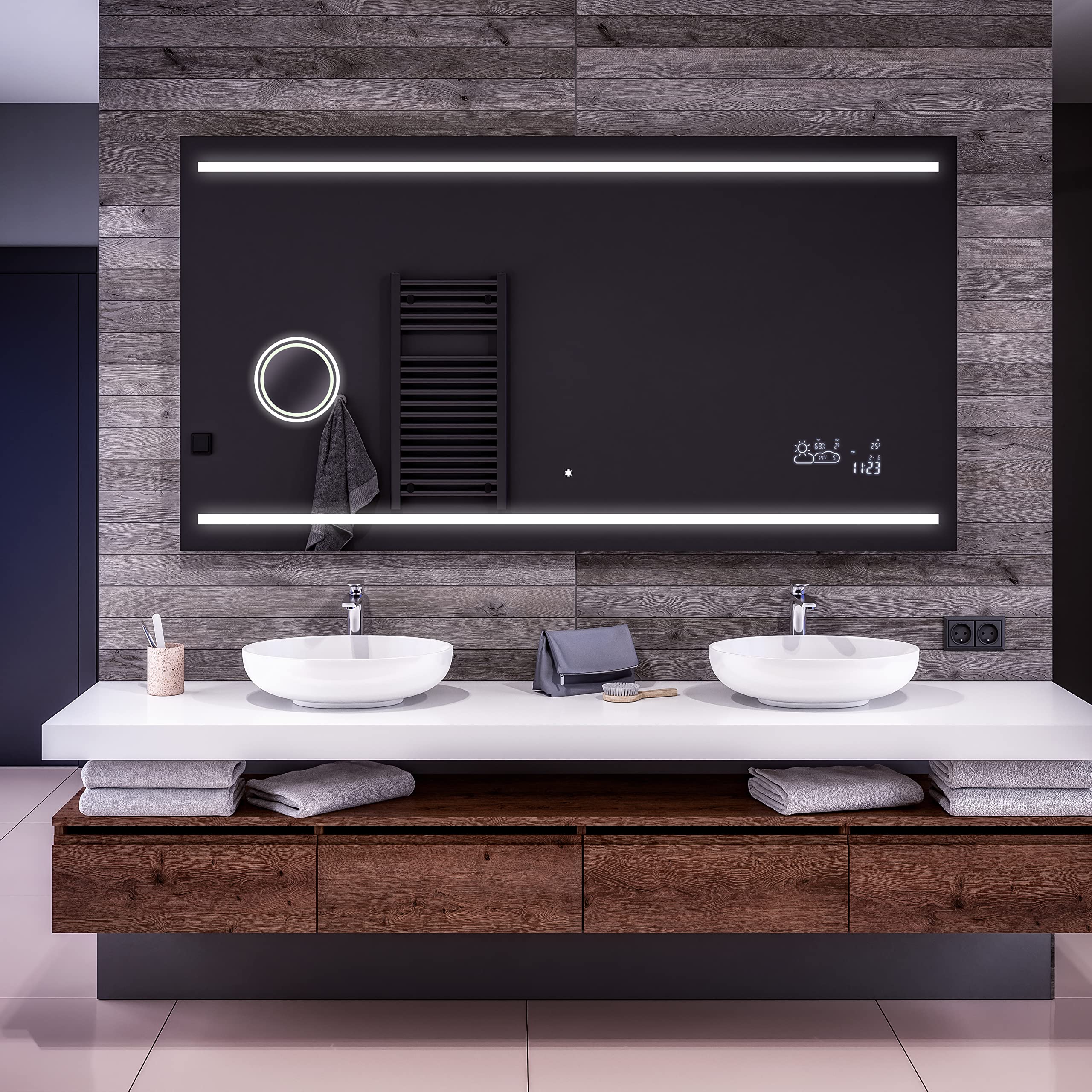 ARTFORMA 78 x 27 Inch LED Bathroom Mirror with Lights - Anti-Fog, Adjustable Brightness, Wall Mounted Vanity Mirror for Makeup & Shaving | Modern Bathroom Decor for Home & Hotel Use