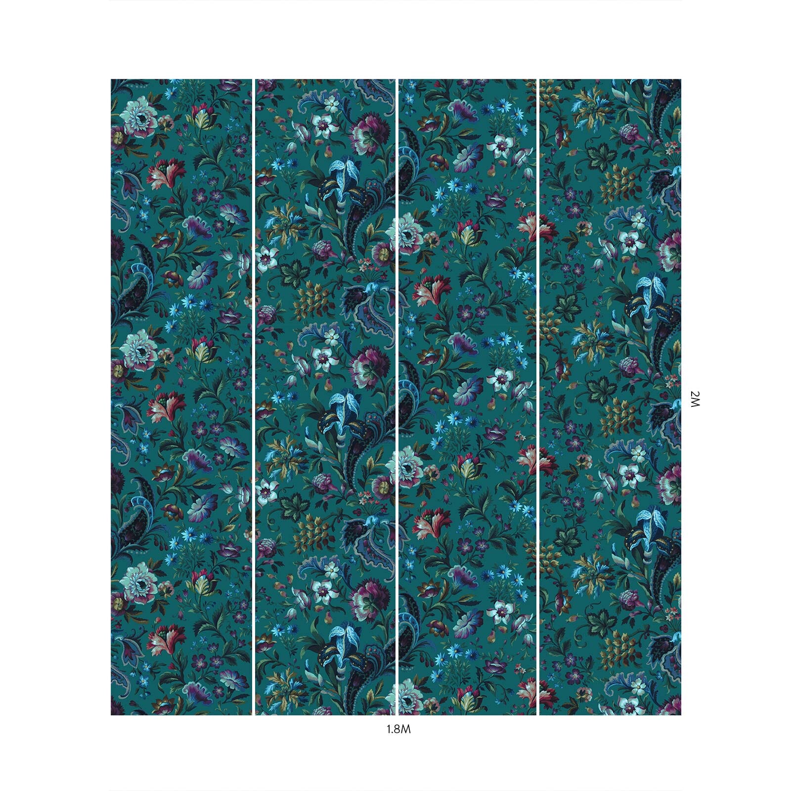 FLORIKA Premium Self-Adhesive Wallpaper - Petrol Blue Peel and Stick Wallpaper for Bedroom, Living Room, and Home Decor | Easy to Install & Removable