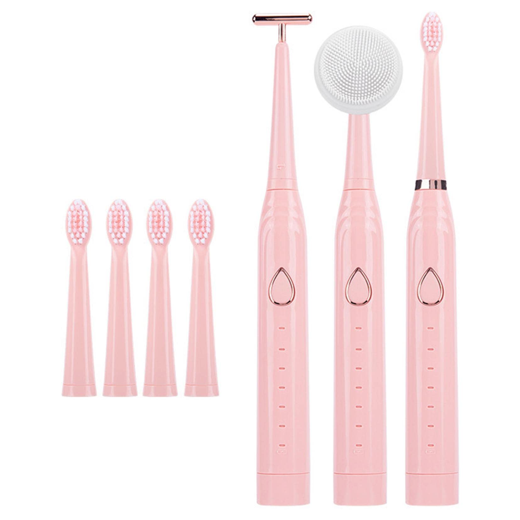 3 in 1 Sonic Electric Toothbrush with 5 Brush Heads, Silicone Facial Cleansing & Massage Head - 6 Modes IPX7 Waterproof, Built-in Timer for Deep Cleaning | Perfect for Travel, Home & Oral Care Routine
