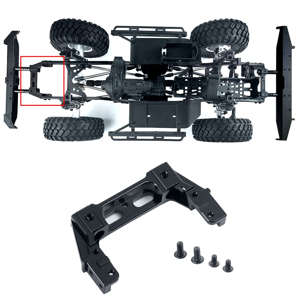 AXIAL SCX10 II 90046 CNC Aluminum Alloy Rear Bumper Mount Servo Stand for 1/10 RC Crawler Car - Black | Off-Road Rock Crawling & Trail Driving Accessory