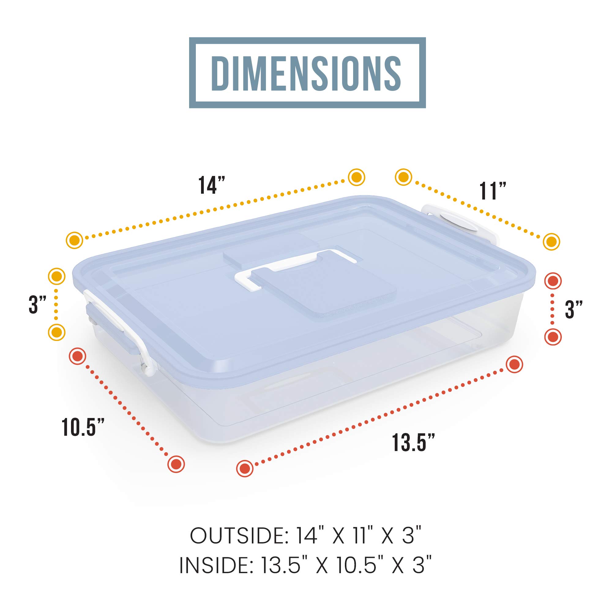 **Professional 14 x 11-Inch Pizza Dough Proofing Box – Chef Pomodoro Dough Container for 4-6 Balls, Household Pizza Dough Tray with Carry Handle (Blue) – Perfect for Home Baking, Restaurants & Pizza Parties**
