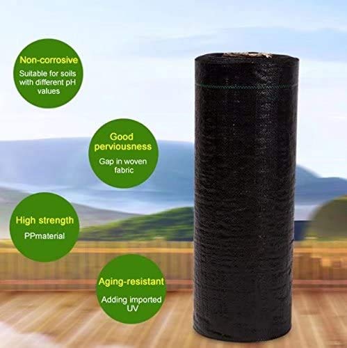 Agfabric Heavy Duty 6x300ft Landscape Fabric Weed Barrier - 3.9oz Black Ground Cover for Gardens, Lawns & Landscaping | Durable Weed Control Mat for Flower Beds, Vegetable Gardens & Pathways