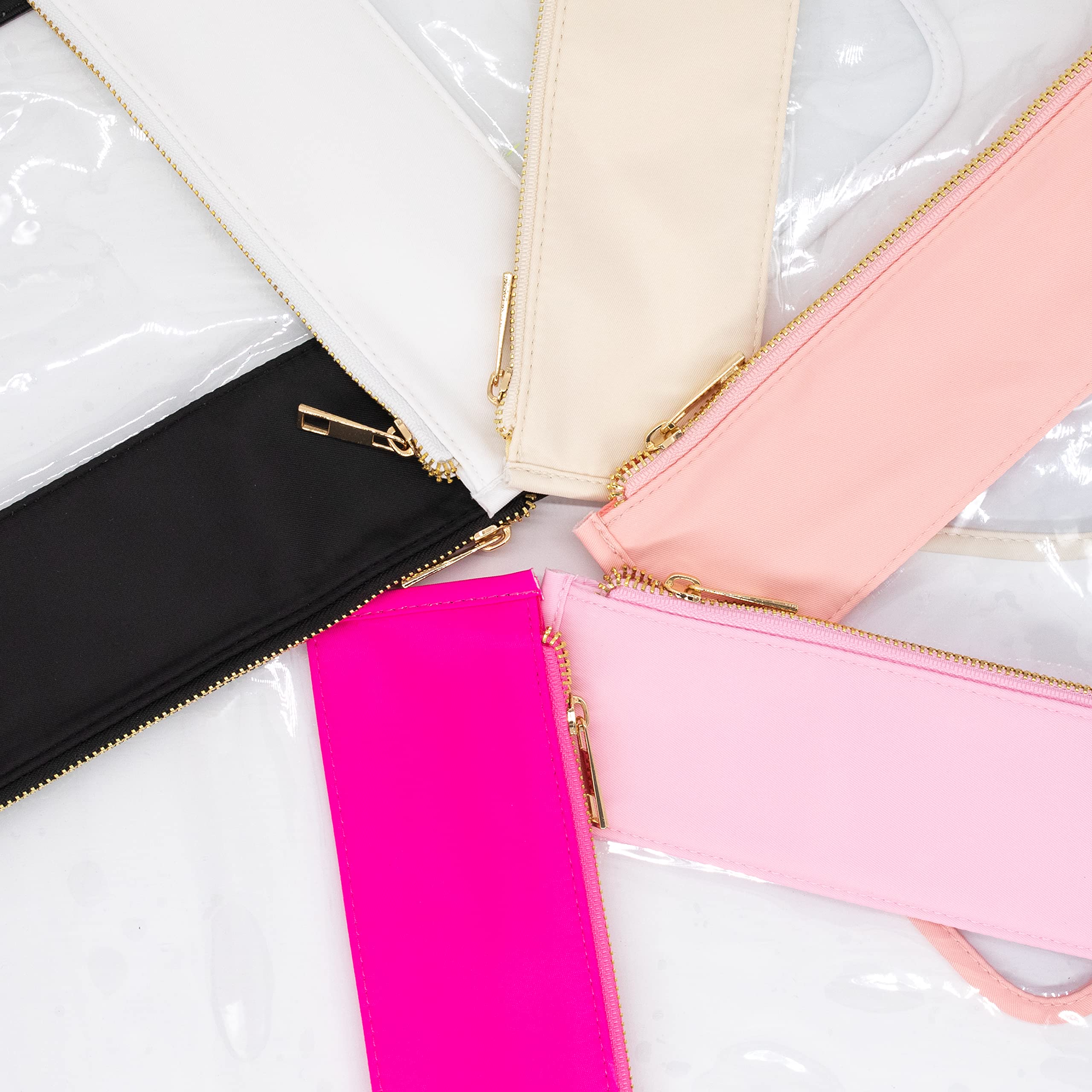 Premium Nylon Teddy Corduroy Travel Makeup Bag - Waterproof Cosmetic Pouch for Women (White, Flat Design) | Perfect for Travel, Gym, and Daily Organizer