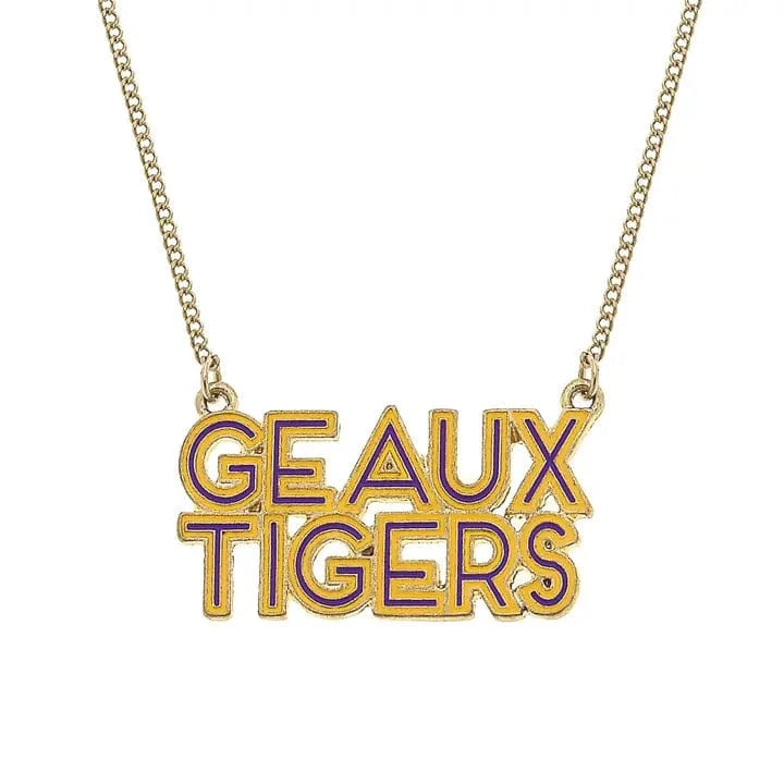 LSU Geaux Tigers Necklace for Women & Men - 925 Sterling Silver LSU Tigers Pendant - Perfect for Game Day, Graduation & LSU Fans Gifts