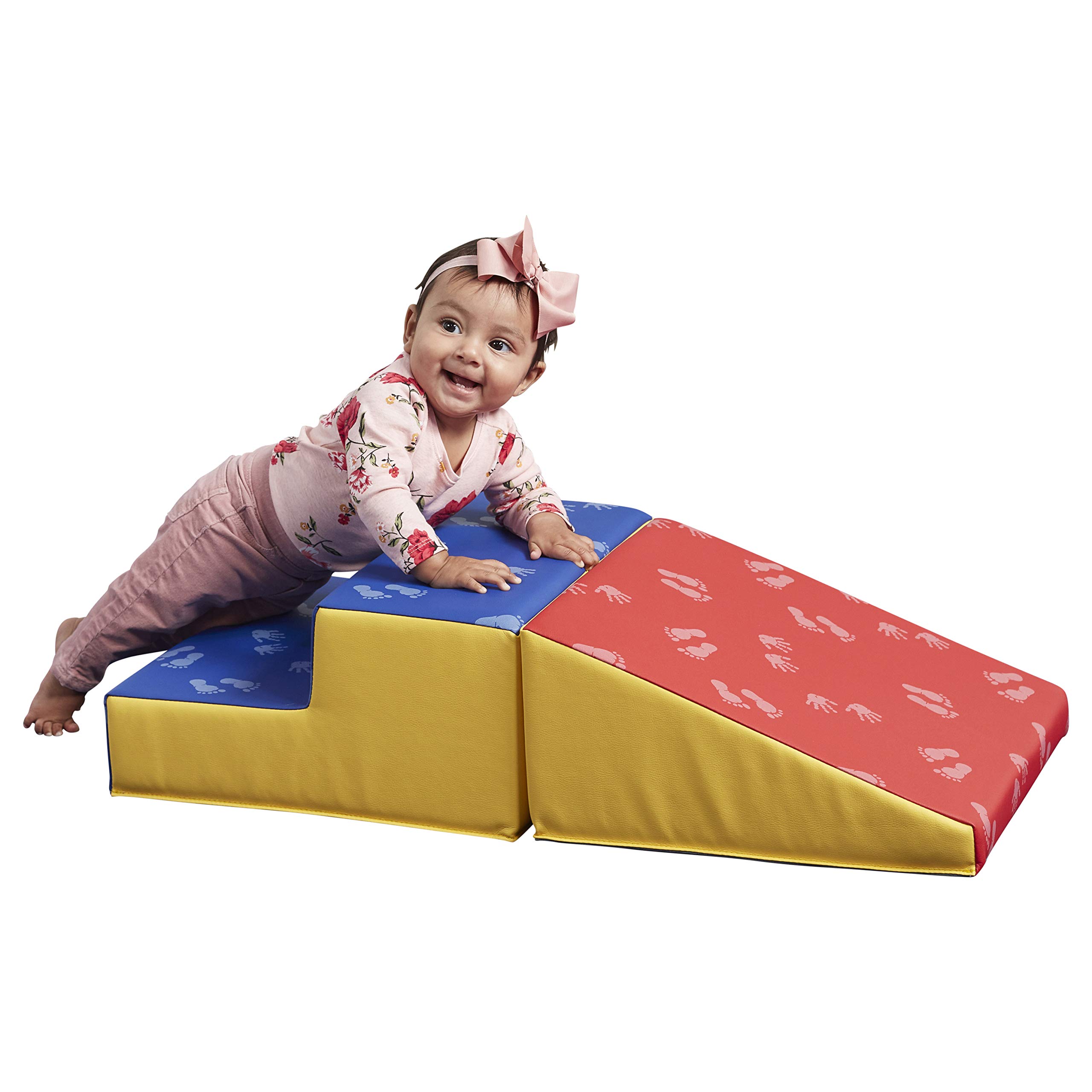 ECR4Kids SoftZone Junior Little Me Play Climb and Slide - Indoor Active Play Structure for Babies & Toddlers - Soft Foam Play Set (2-Piece) - Perfect for Daycare, Nursery & Home Playrooms - Encourages Motor Skills Development & Safe Toddler Playtime