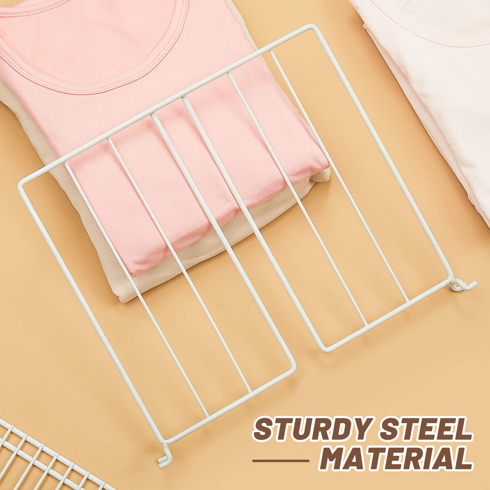 Amylove 24-Pack White Wire Shelf Dividers - Closet Organizer & Wardrobe Separators for Clothes Storage - Kitchen, Office & Cabinet Organization - Perfect for Wire Shelves & Storage Racks