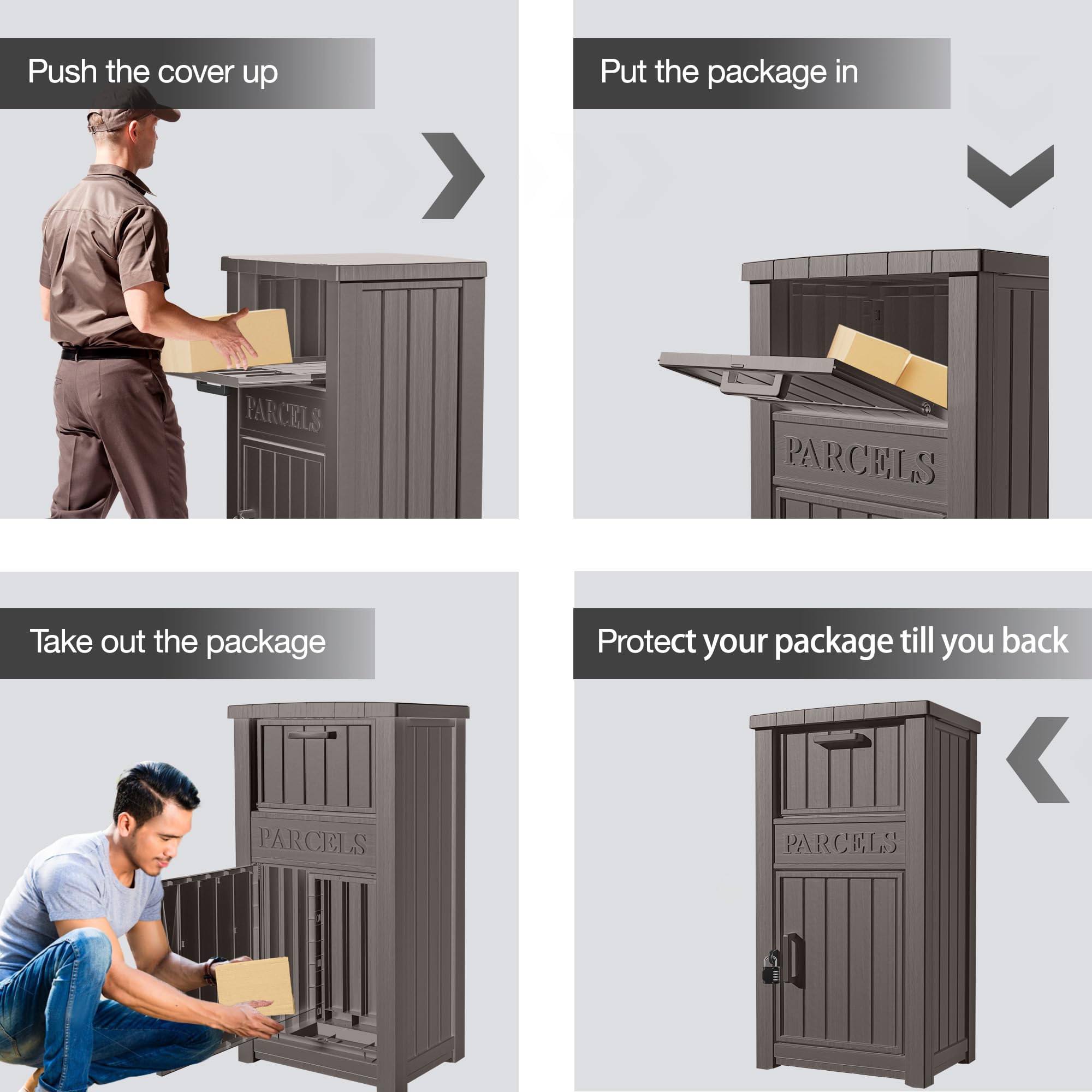 Extra Large Lockable Waterproof Anti-Theft Package Delivery Box for Porch & Curbside - Secure Outdoor Parcel Drop Box for Home & Business Deliveries | Perfect for Online Shopping, Mail & Courier Services