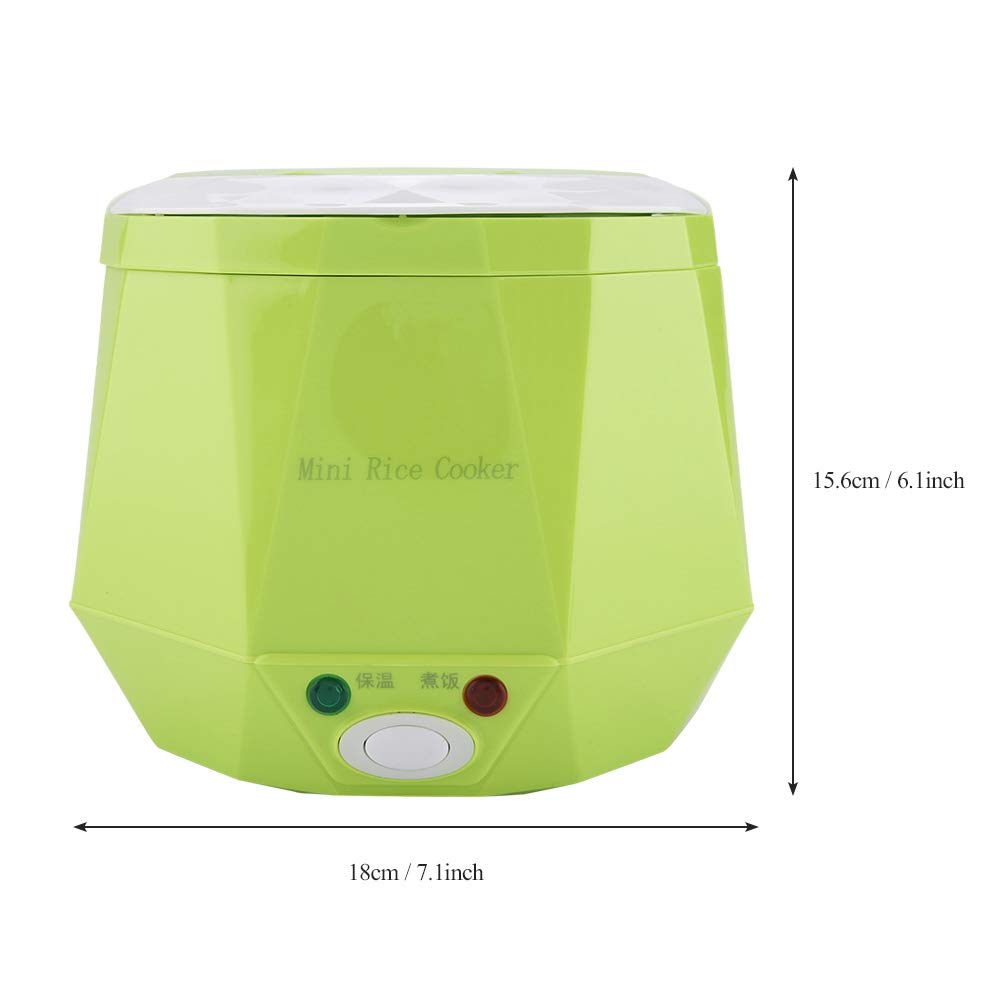 1.3L 12V 100W Mini USB Electric Lunch Box - Portable Rice Cooker with Removable Inner Pot & Double Safety Lock - Cook Rice, Porridge, Eggs & Warm Meals - Perfect for Home, Car, Truck & Outdoor Travel (Green) - Ideal for Office Lunch, Camping & Road Trips