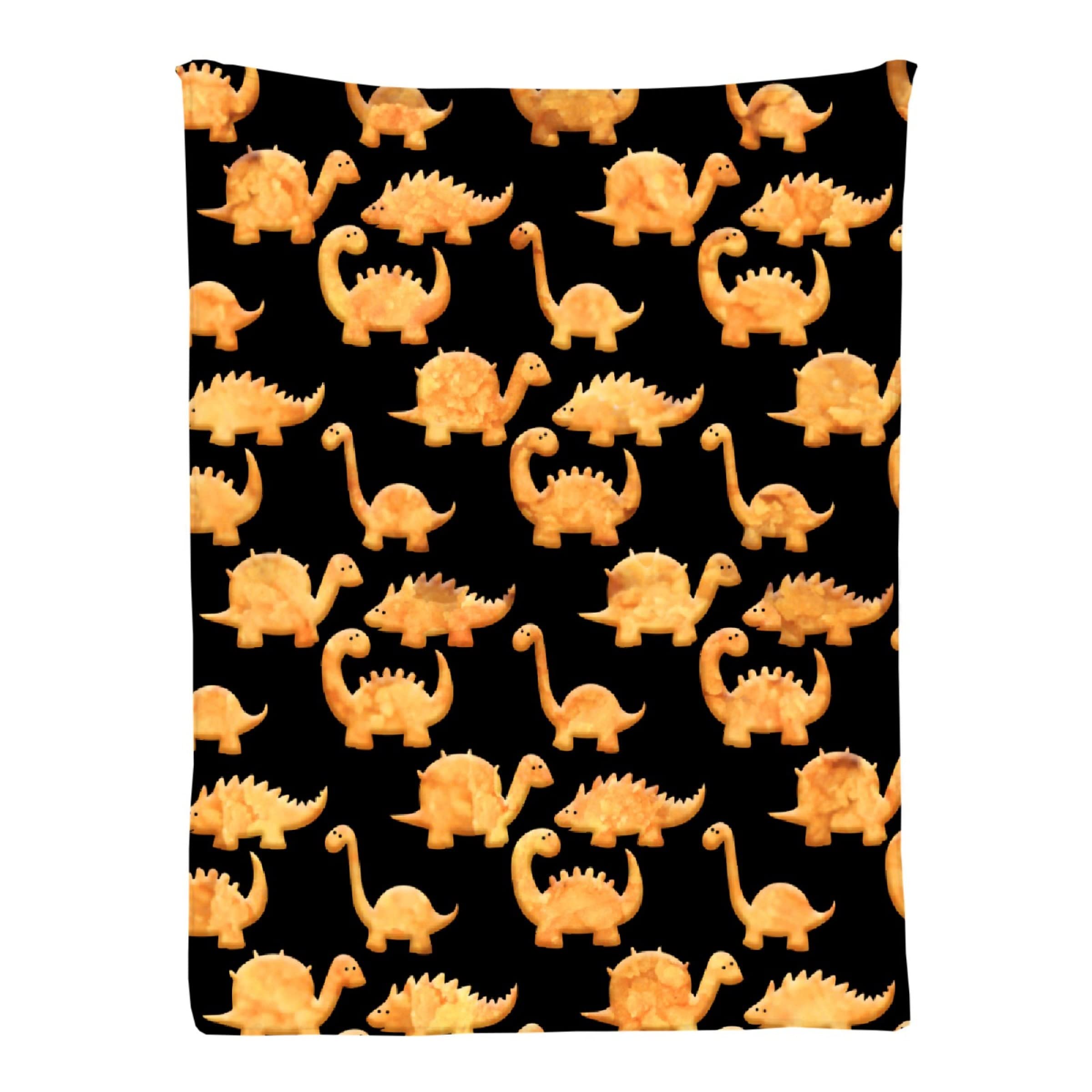 Dinosaur Chicken Nuggets Lightweight Flannel Fleece Blanket - 120
